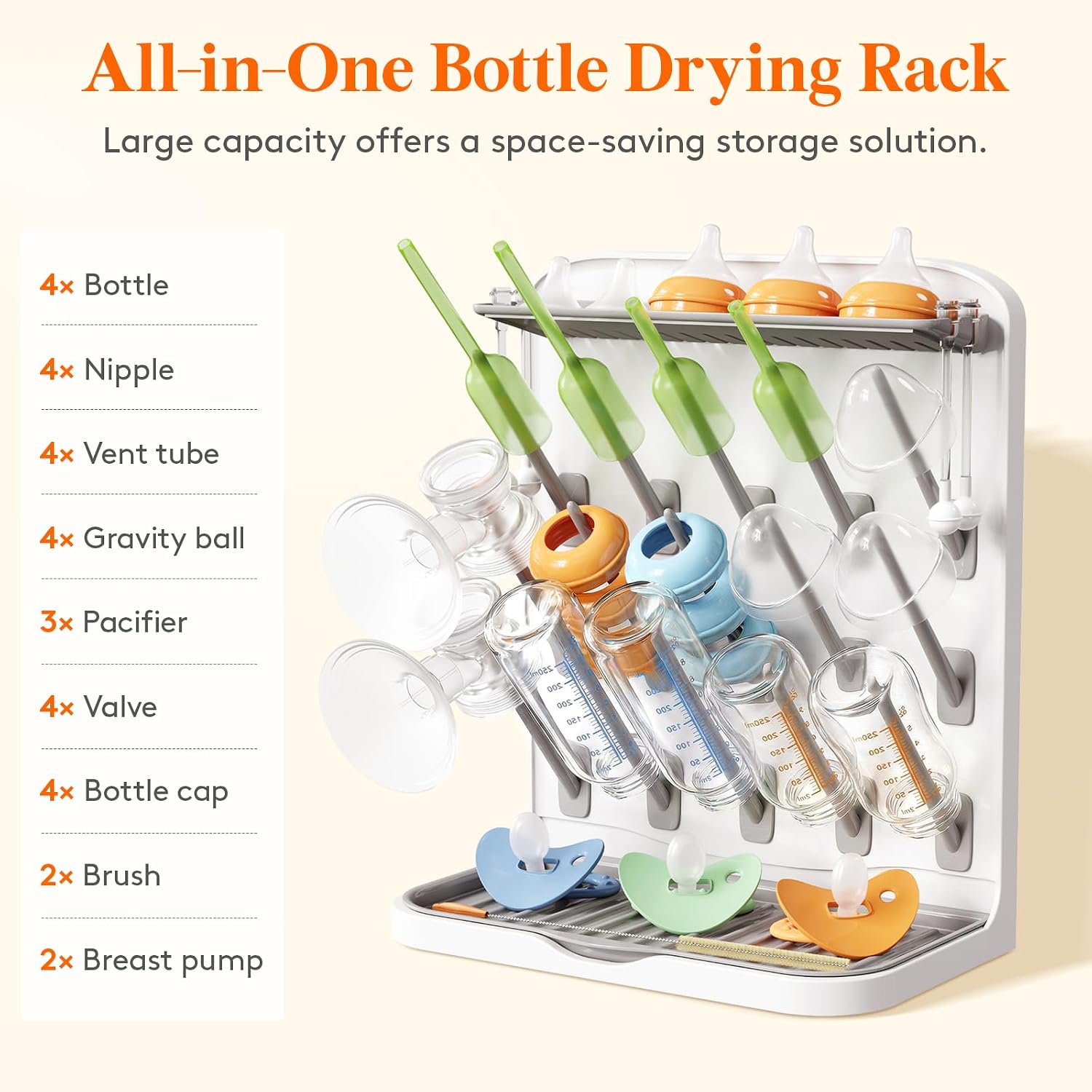 Detalle de Lifewit Baby Bottle Drying Rack, 15 Pegs