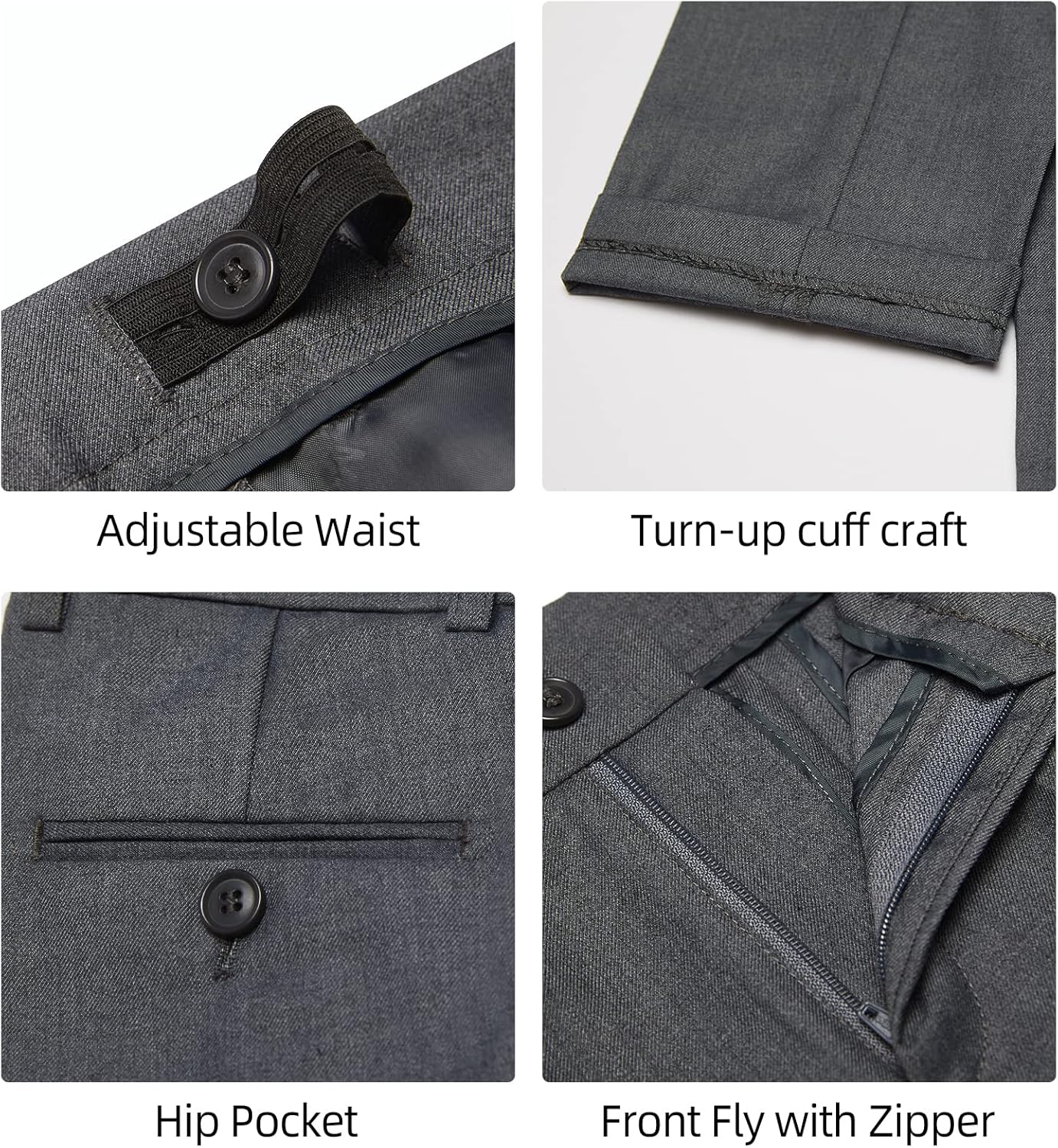 Thumbnail 6 de Marvelous Kids Boys’ 6-Piece Formal Slim Fit Suit Set (Vest, Pants, Shirt, Tie, Pocket Square, Bow Tie)