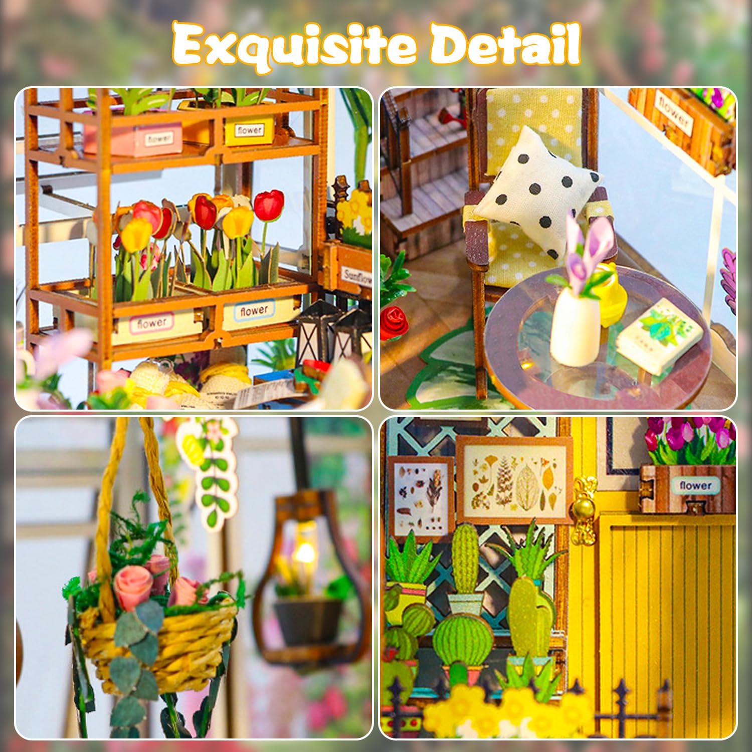 Thumbnail 4 de DIY Book Nook Kit Gartenhaus mit LED Licht