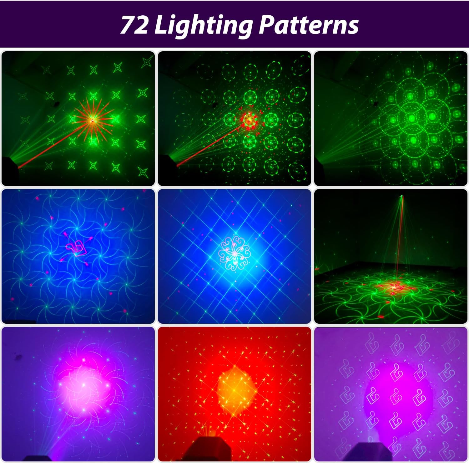 Thumbnail 3 de WINSAFE Disco Party Lights: 72 Pattern Sound Activated DJ Strobe Lights for Home Parties