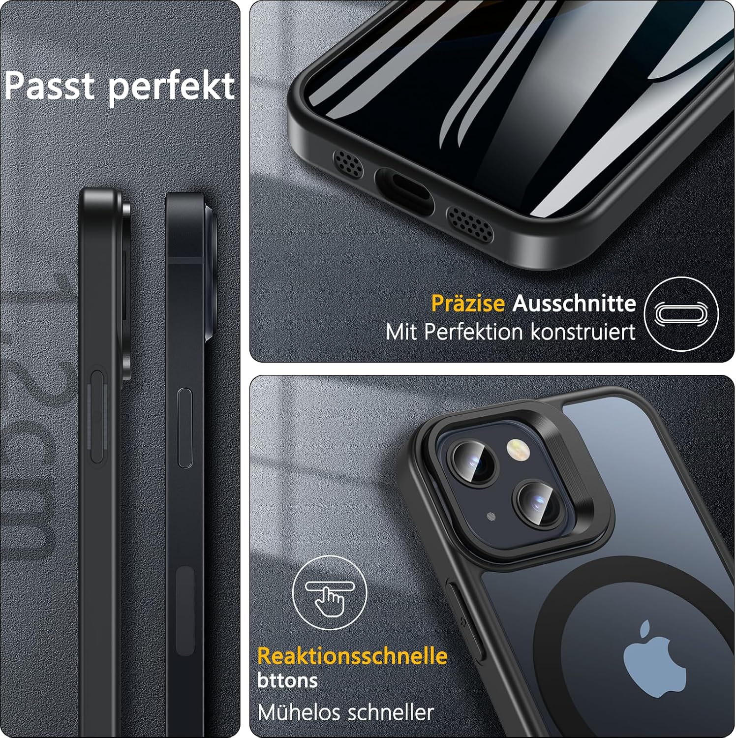 Thumbnail 4 de OWKEY Magnetisch Hülle für iPhone 13 Mini / iPhone 12 Mini mit Ständer – MagSafe-kompatibel, Panzer Glas & Militärschutz