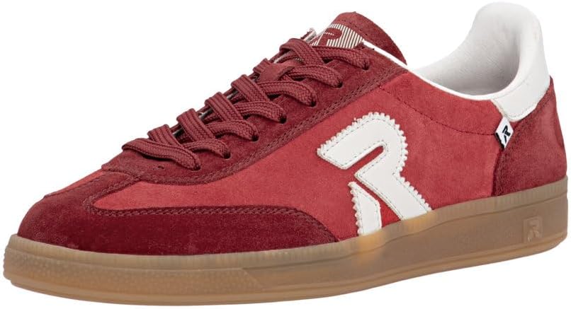 Detalle de Rieker Sneaker Low Blau aus echtem Leder mit herausnehmbarer Komfort-Einlegesohle