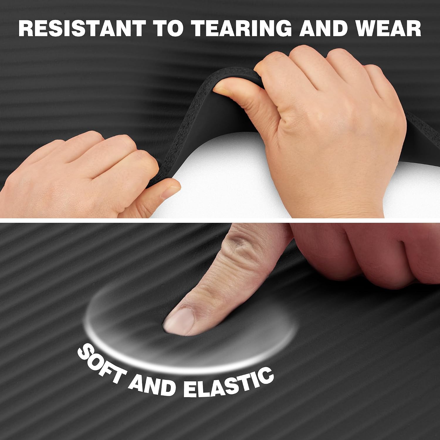 Thumbnail 4 de KEEP Extra Thick NBR Yoga Mat, 10mm Cushioning, Black