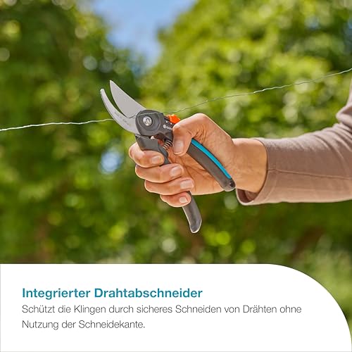 Detalle de Gardena PremiumCut Flex Gartenschere – Bypass-Schnitt, 24 mm, ergonomische Griffe, PowerCoating