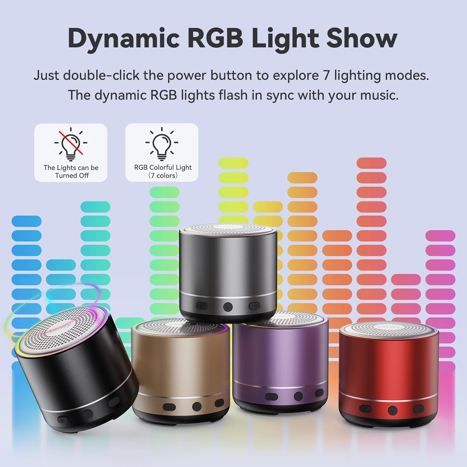 Thumbnail 3 de Mini Bluetooth Lautsprecher (83 g) mit Bluetooth 5.4, RGB-Licht und IPX7 – kompakt, robust, ideal für Outdoor