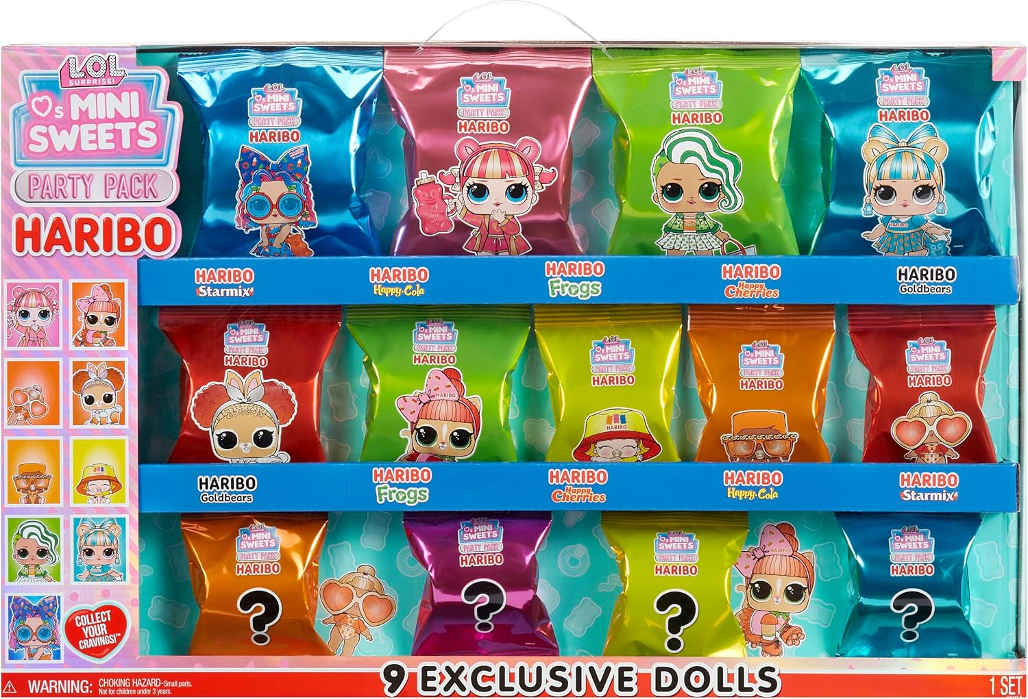 Detalle 2 de L.O.L. Surprise! Loves Mini Sweets X HARIBO Party Pack – zestaw 9 lalek