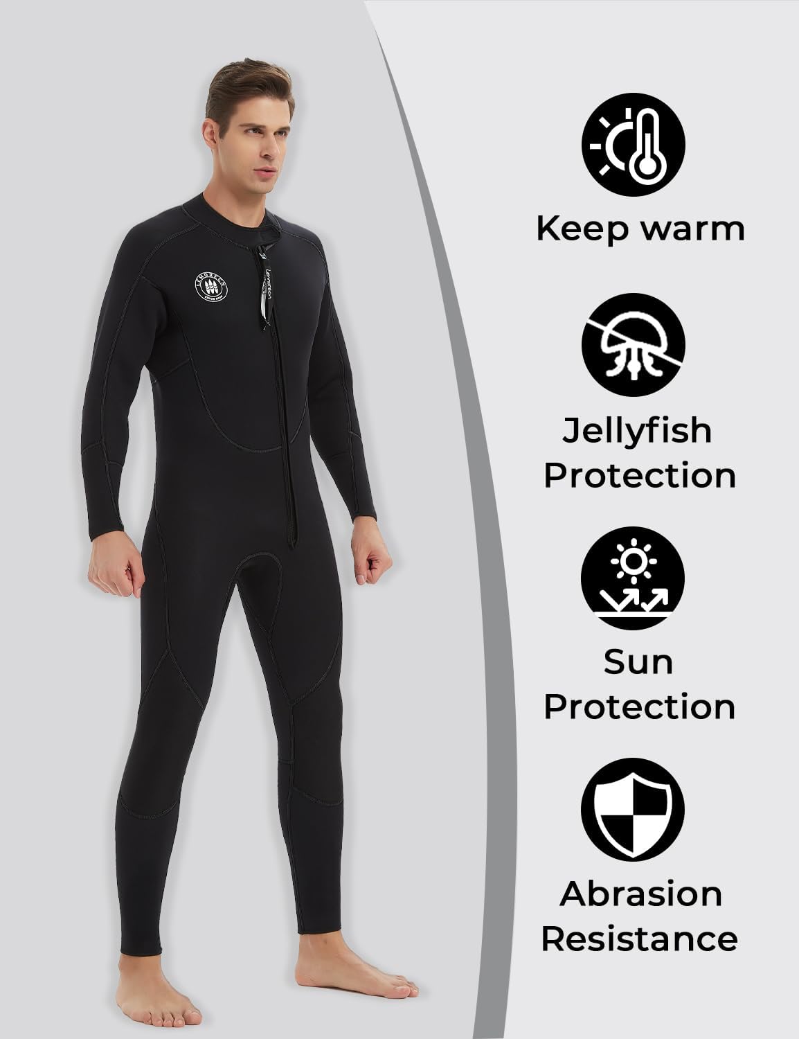 Thumbnail 3 de Lemorecn Men's Wetsuit 3/2mm and 5/4mm Full Wetsuit for Diving, Snorkeling, Surfing