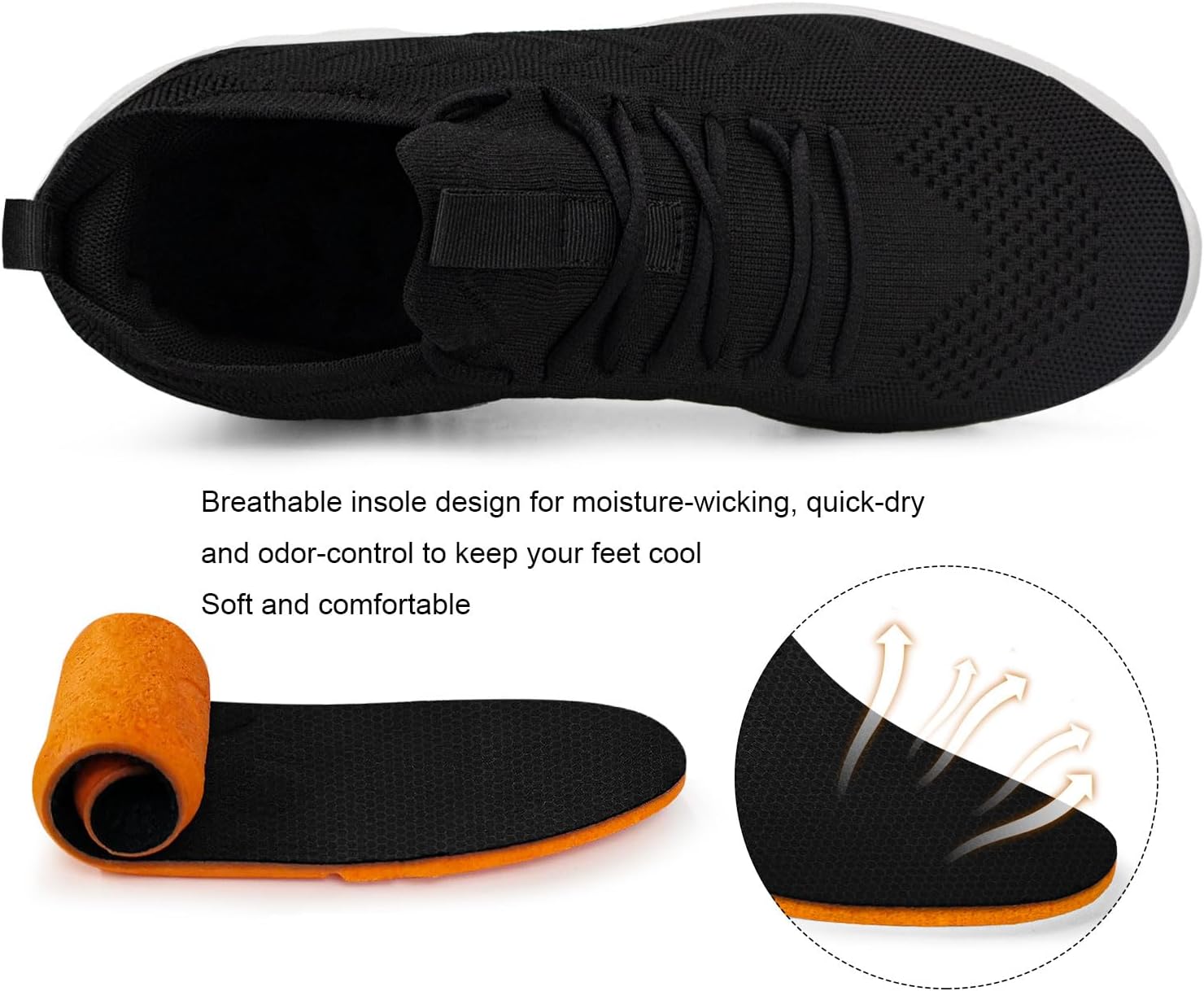 Detalle de Pujcs Men’s Slip-On Lightweight Tennis Shoes for Work, Gym & Running