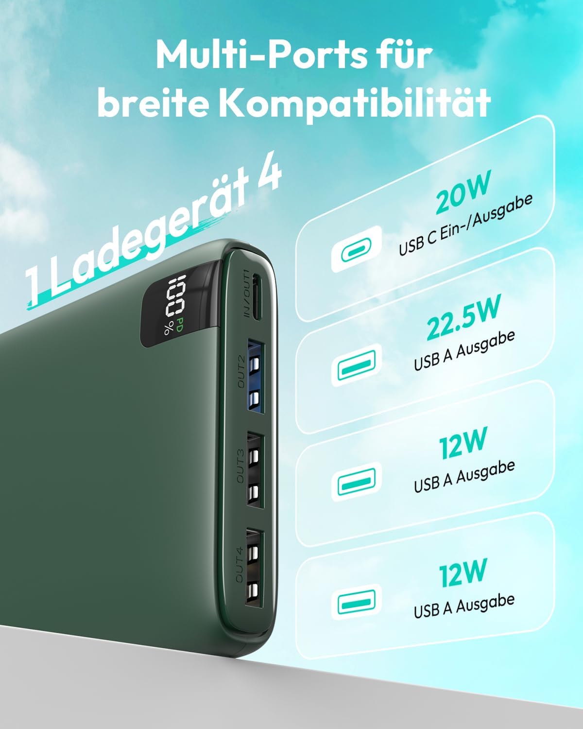Thumbnail 5 de A ADDTOP Power Bank 26800 mAh, 22,5 W ⚡