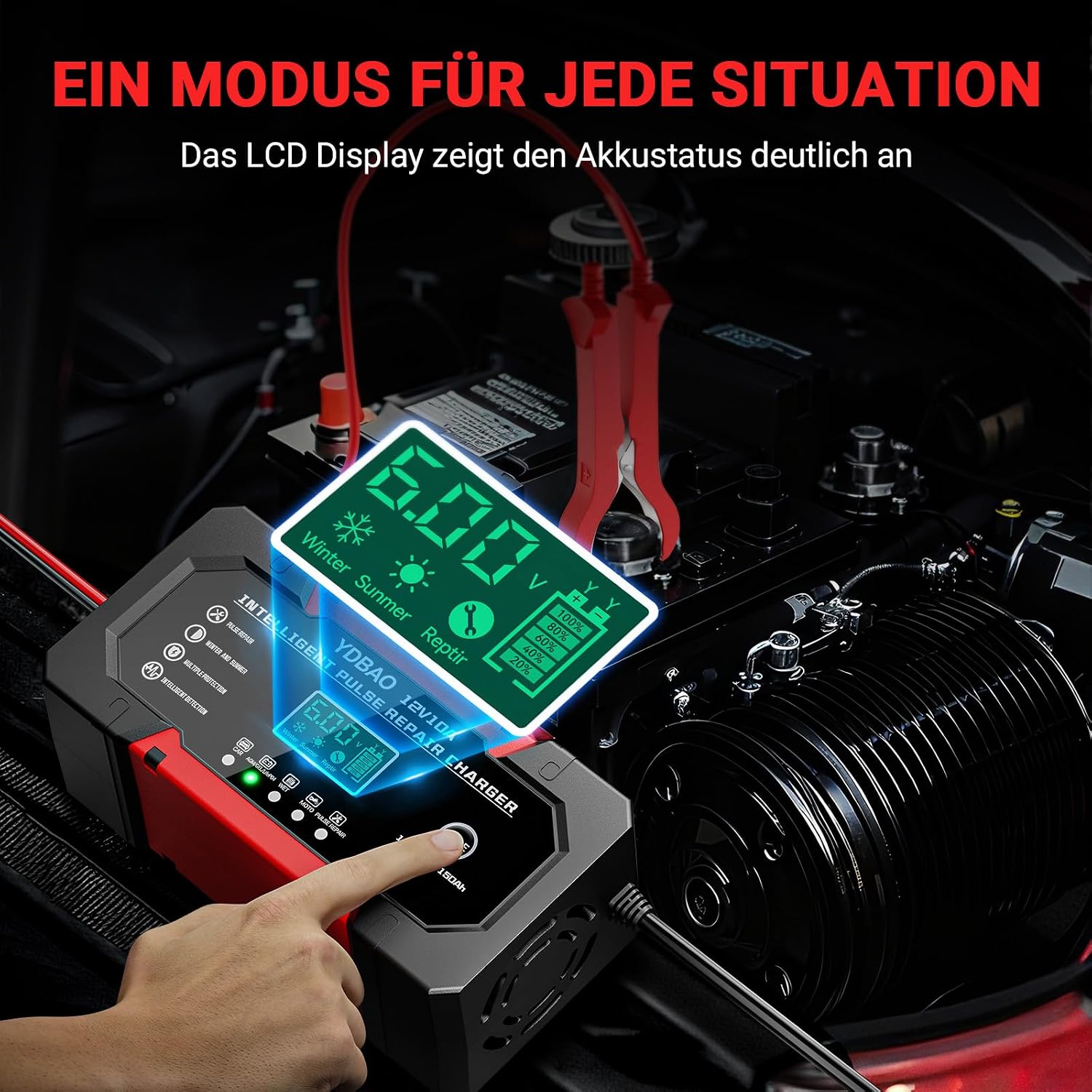 Detalle 1 de Autobatterie Ladegerät 12V LiFePO4 10A