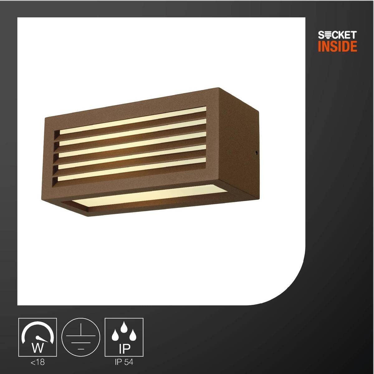 Thumbnail 1 de SLV 232497 – Applique murale BOX-L, rouille ( Aluminium / Acrylique )