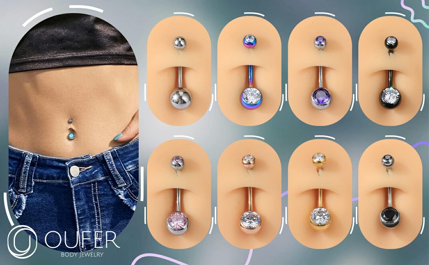Thumbnail 4 de OUFER Belly Button Bar 14G 14MM Titane