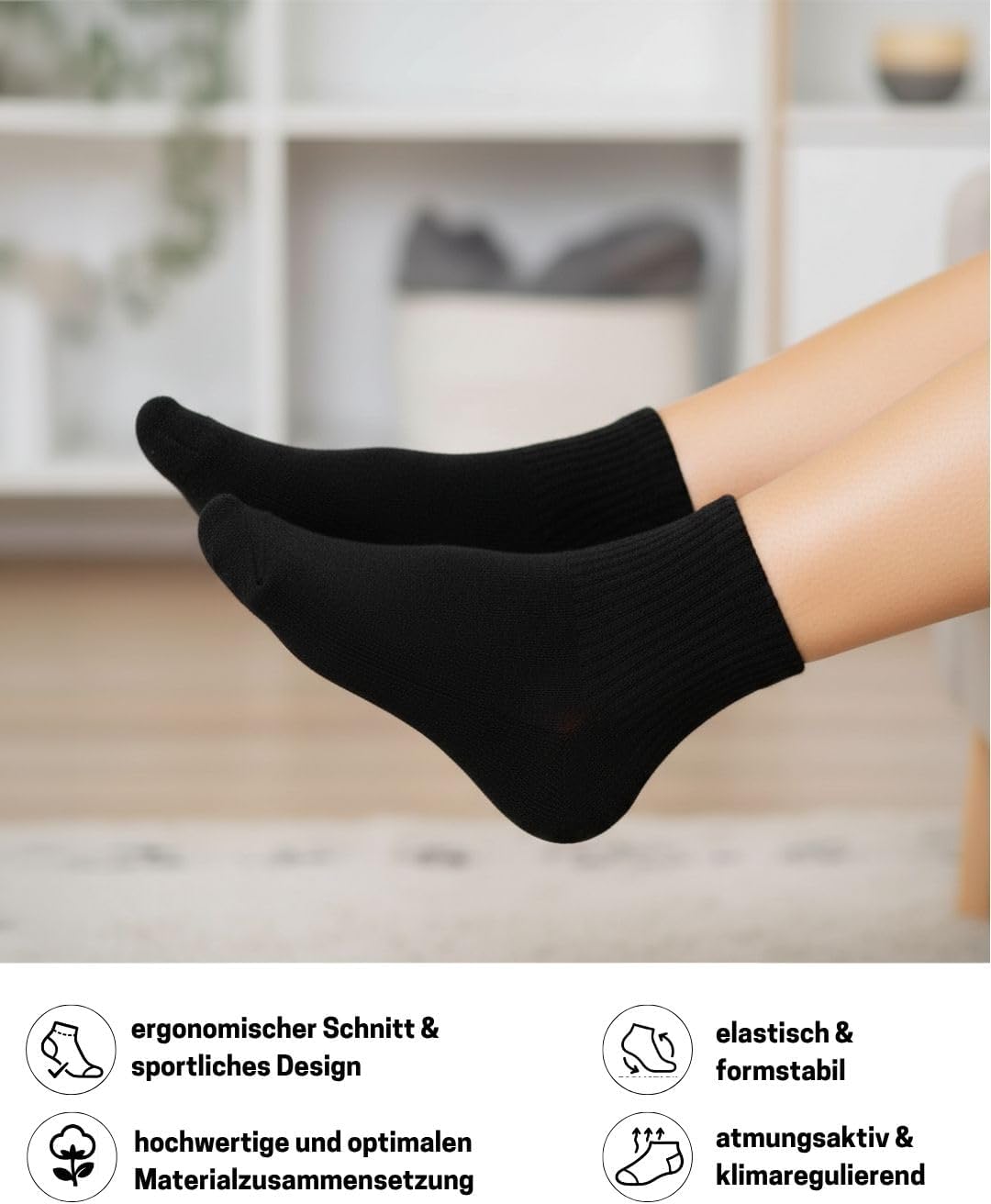 Detalle de sockenkauf24 10 Paar kurze Sportsocken (Quarter) Tennissocken – atmungsaktive Baumwolle für Damen & Herren