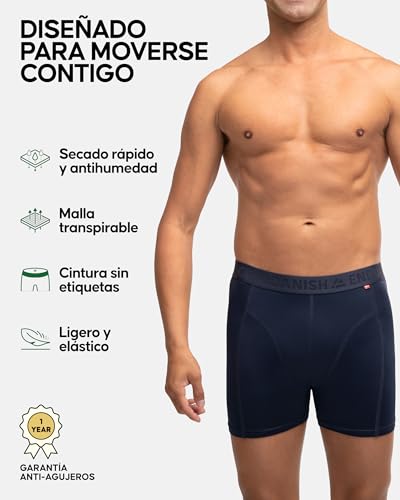 Thumbnail 1 de DANISH ENDURANCE Calzoncillos Boxer Deportivos para Hombre - Pack 6, Azul, talla L