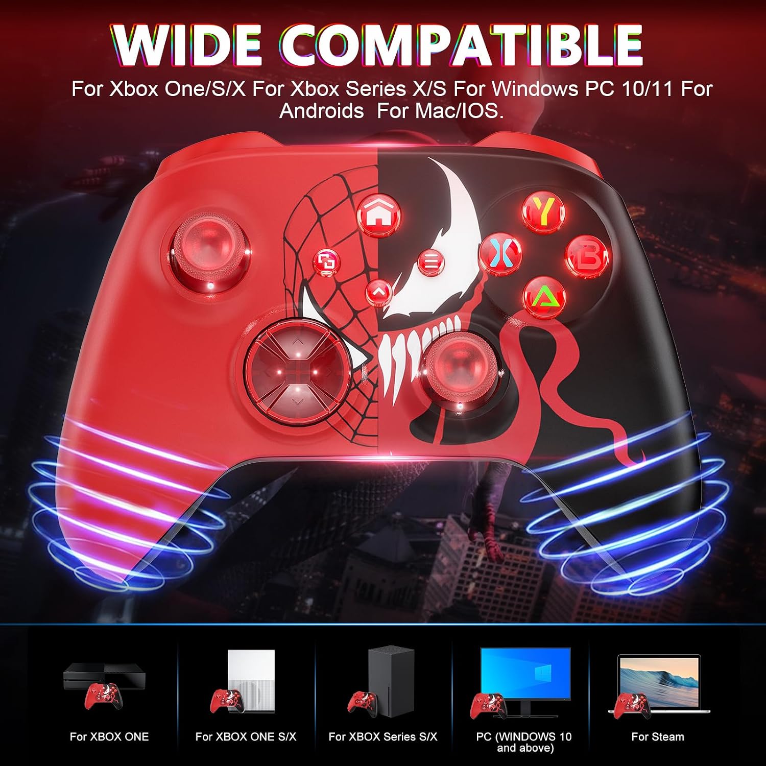 Detalle 2 de Nonbliep RGB Wireless Controller for Xbox Series S/X, Xbox One, PC/Android/iOS