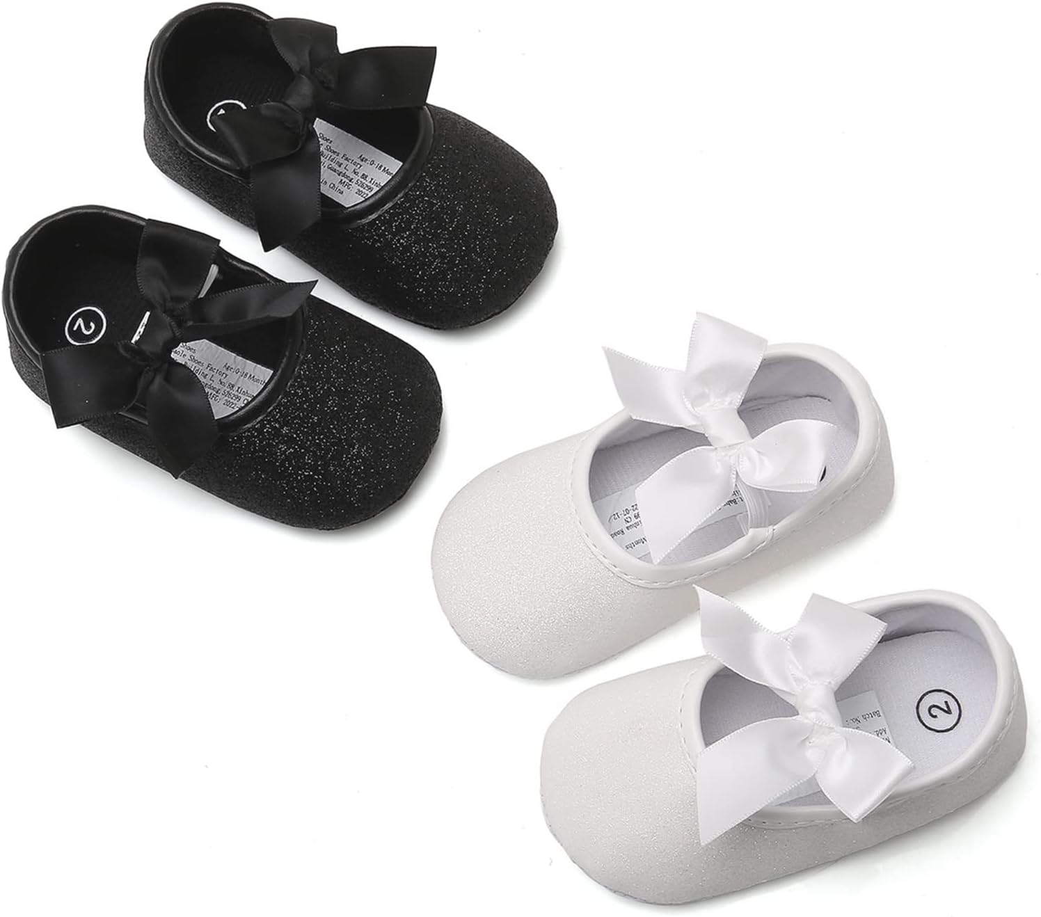 Detalle de RVROVIC Baby Girl Moccasins: Sparkly Prewalker Soft Sole Mary Janes