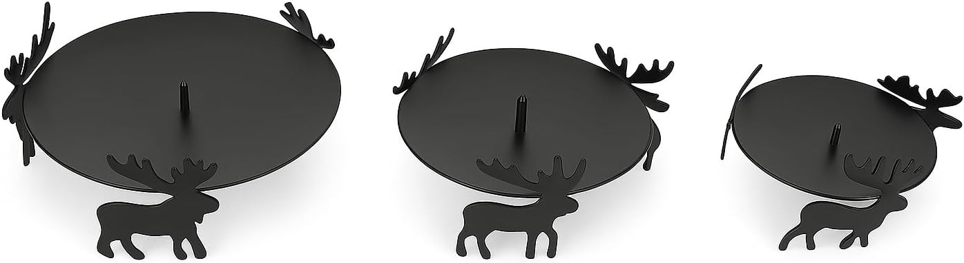 Thumbnail 2 de Reindeer Pillar Candle Holder Set 3-Piece