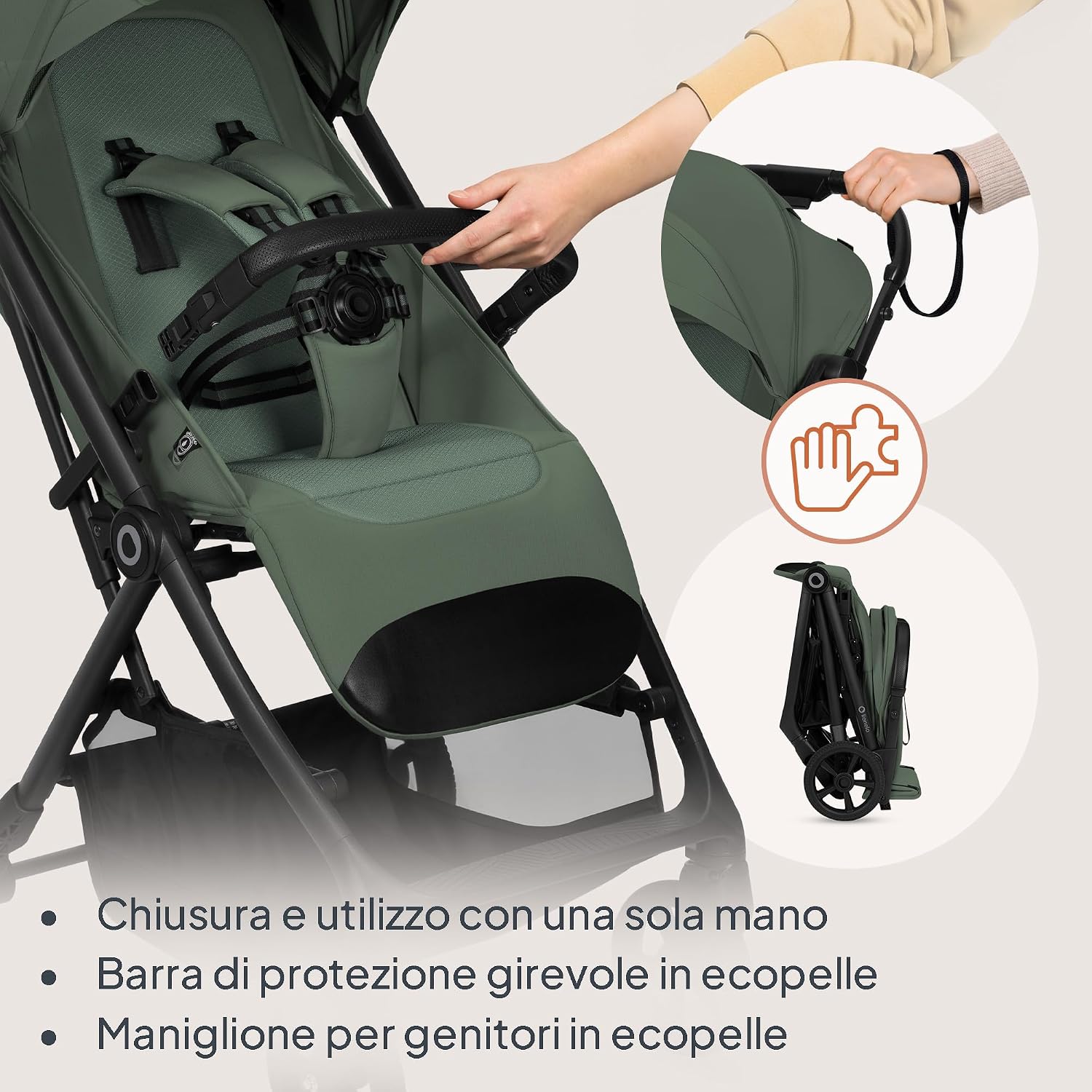 Thumbnail 5 de Lionelo TANSI Passeggino Leggero Compatto: chiusura automatica a una mano e seduta 22 kg