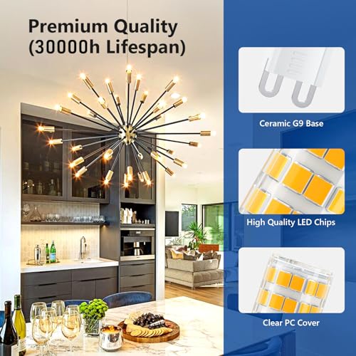 Detalle de TASMOR G9 LED 8W: Lampada G9 3000K 840 lm per un’illuminazione calda e durevole