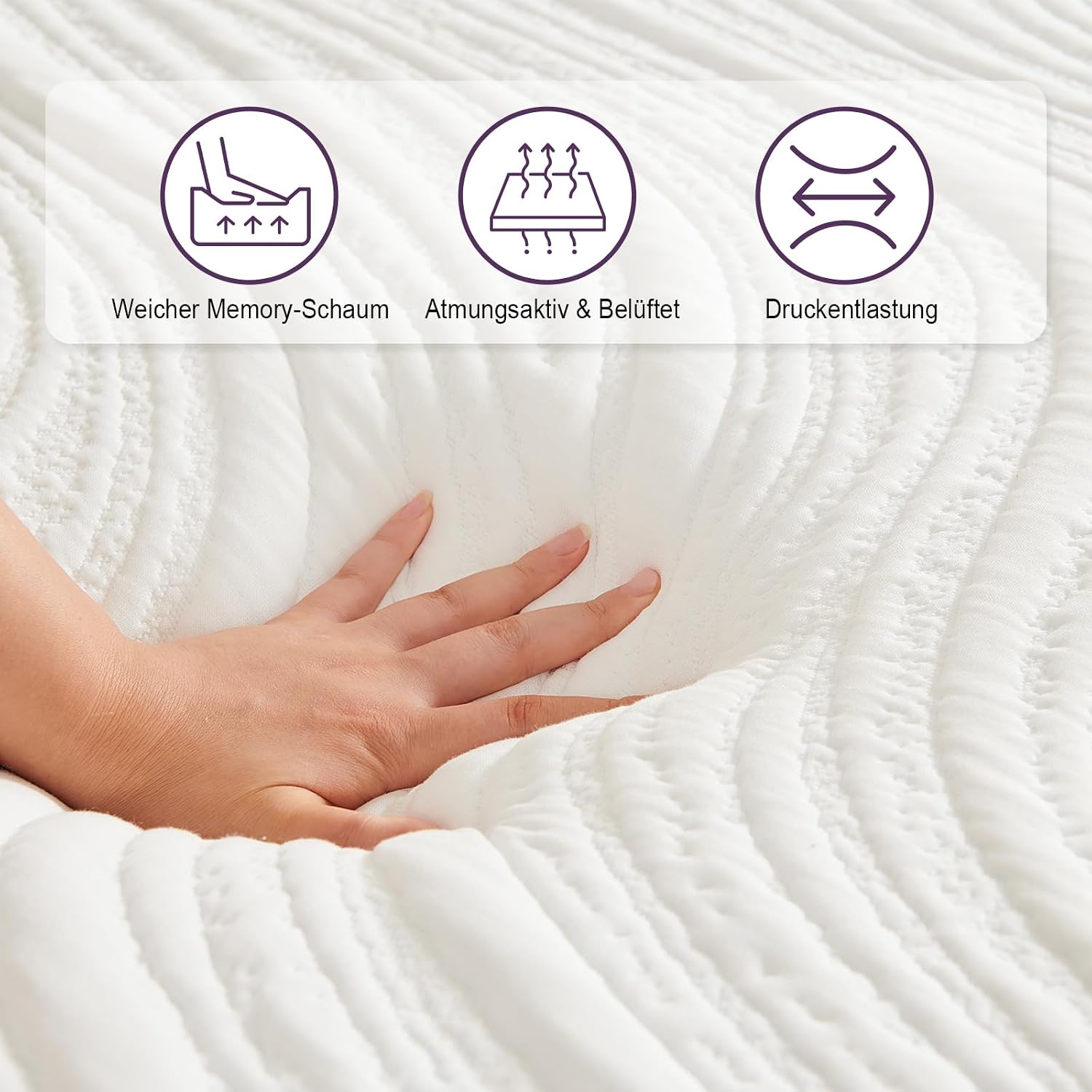 Thumbnail 3 de Twirest Matratze 140x200 cm – Orthopädische Kaltschaummatratze mit Gel-Memory-Foam und atmungsaktivem Bezug