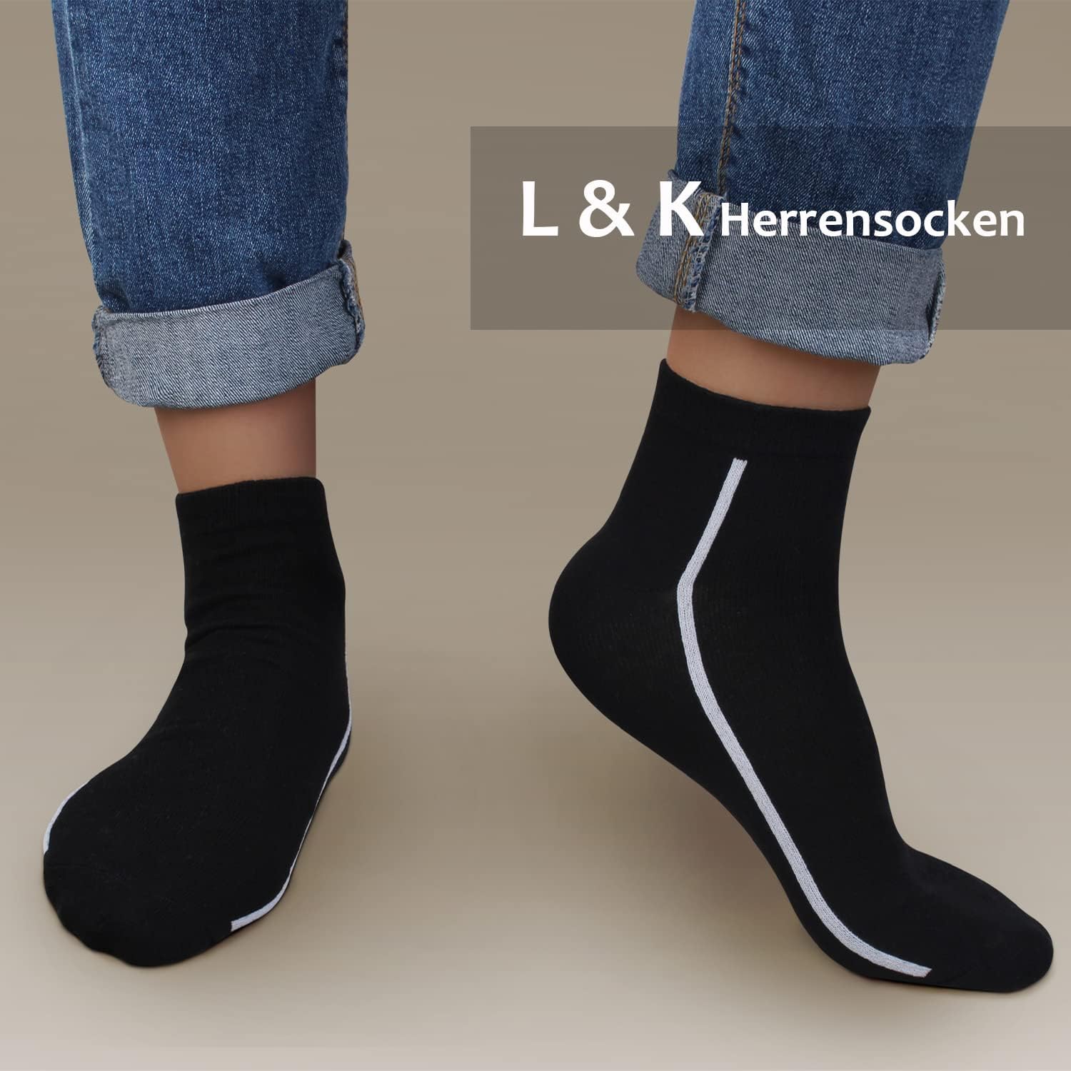 Thumbnail 2 de L&K 12 paia di calze da uomo sportive sneaker in cotone multicolore 2121