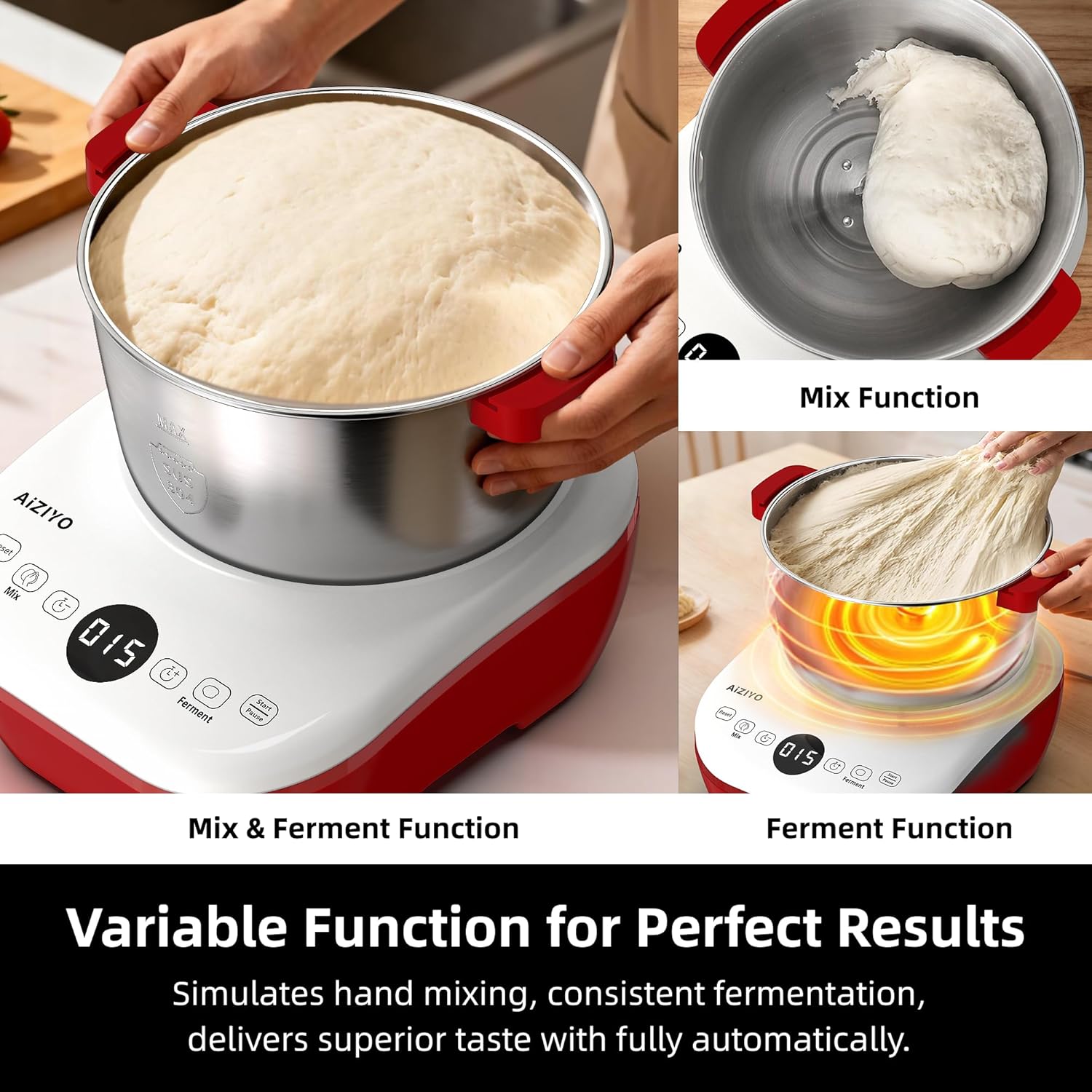 Thumbnail 4 de AIZIYO DoughChief 7.4Qt Electric Dough Mixer