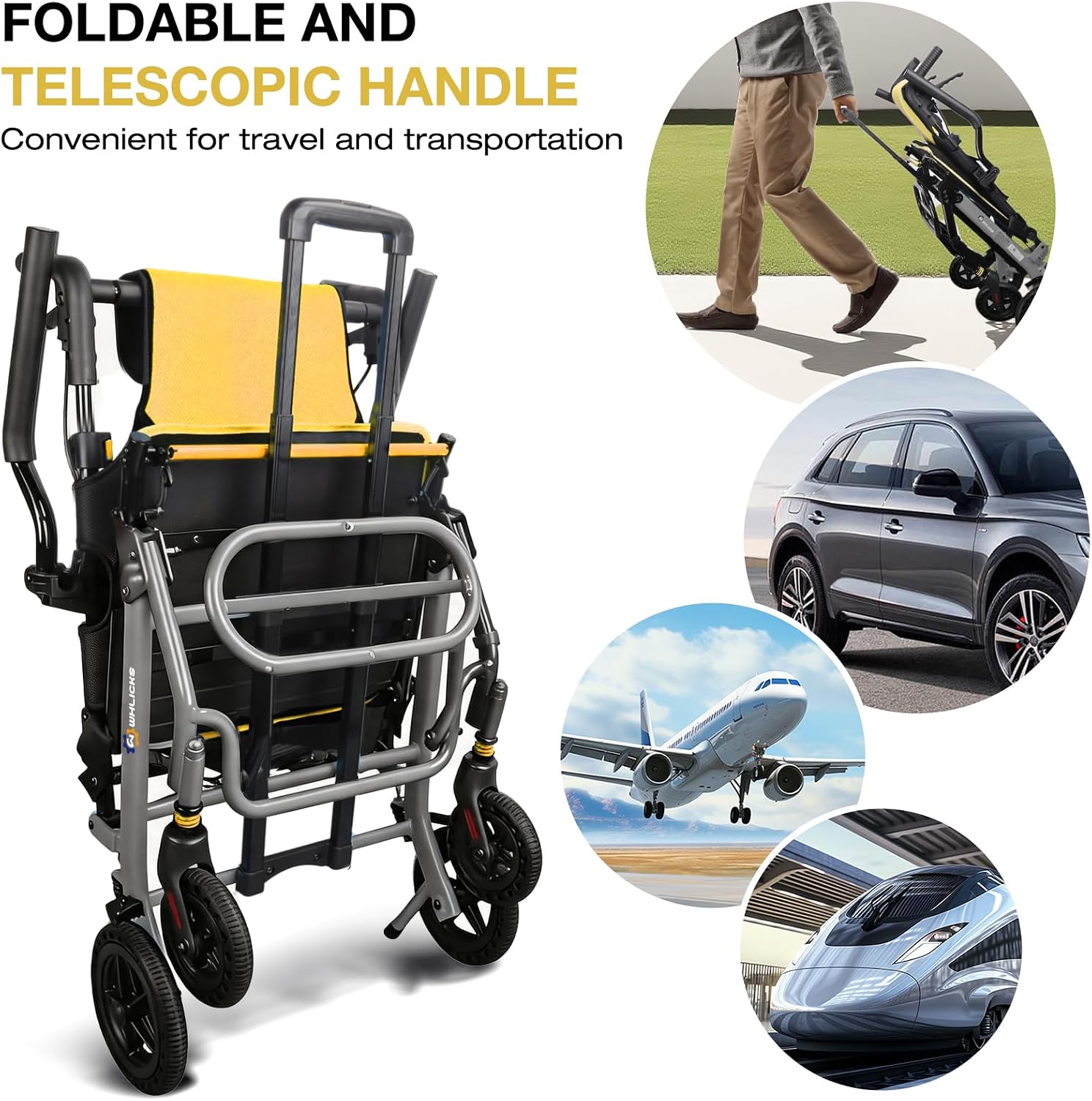 Detalle 2 de Lightweight foldable wheelchair, 17" 🚶