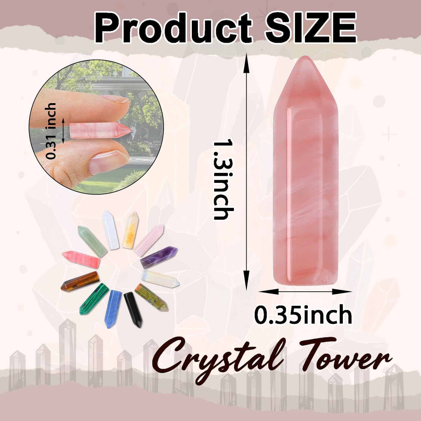 Thumbnail 5 de AWARDSEN Tower Crystals Healing Crystals and Stones 1 inch 12PCS