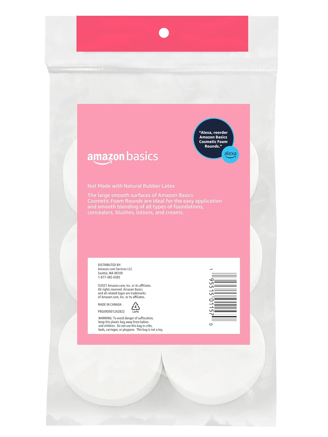 Thumbnail 1 de Amazon Basics Cosmetic Foam Rounds (12 Count, Pack of 1)