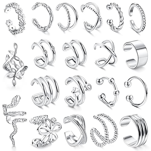 Detalle de ORAZIO 20er Ear Cuff Set – Damen Ohrmanschetten aus Kupfer, 14K-Goldbeschichtung, 3 Farben