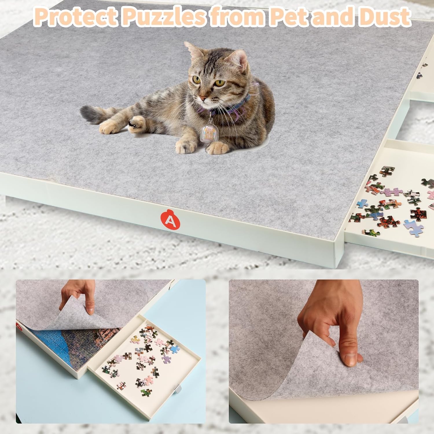 Thumbnail 5 de 1500 Pieces Puzzle Board with Drawers and Cover (35" x 27")