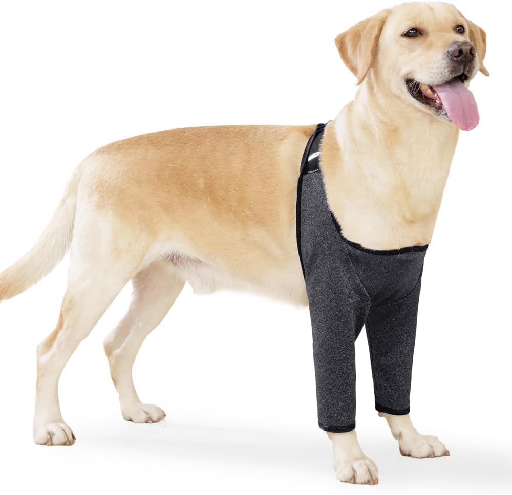 Detalle de DONGKER Dog Elbow Protector for Front Leg Recovery – Breathable, Reusable Sleeve
