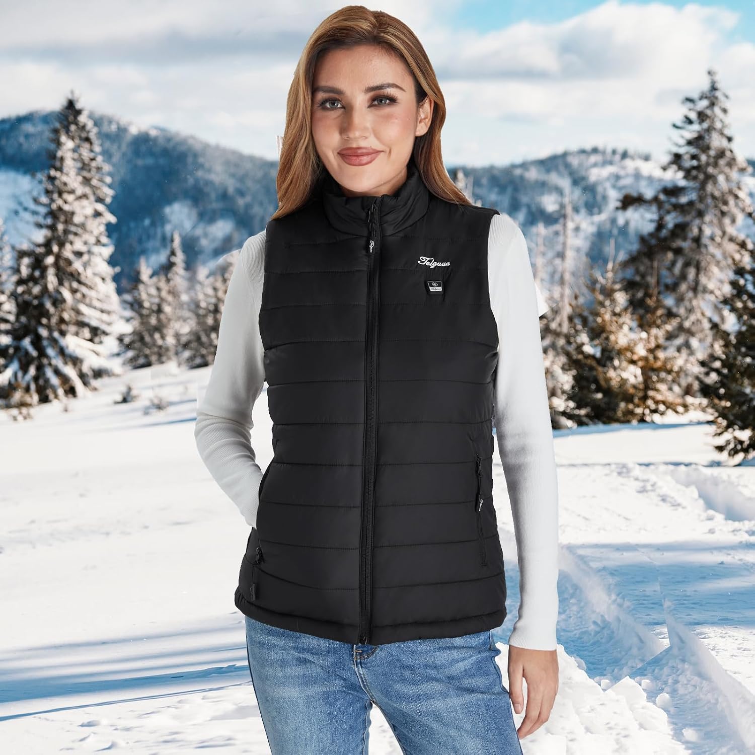 Thumbnail 4 de Telguua K112 Heated Gilet for Women with 10,000mAh Powerbank, 4 Heating Zones