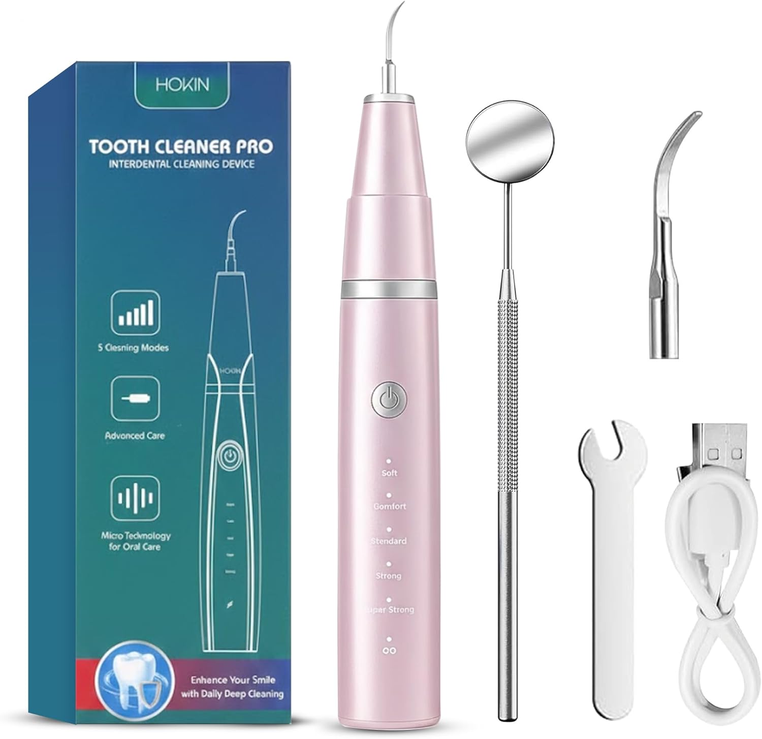 Thumbnail 6 de HOKIN Plaque Remover Dental Care Kit (5-piece stainless steel tools) – teeth cleaning, filling repair set & plaque detection