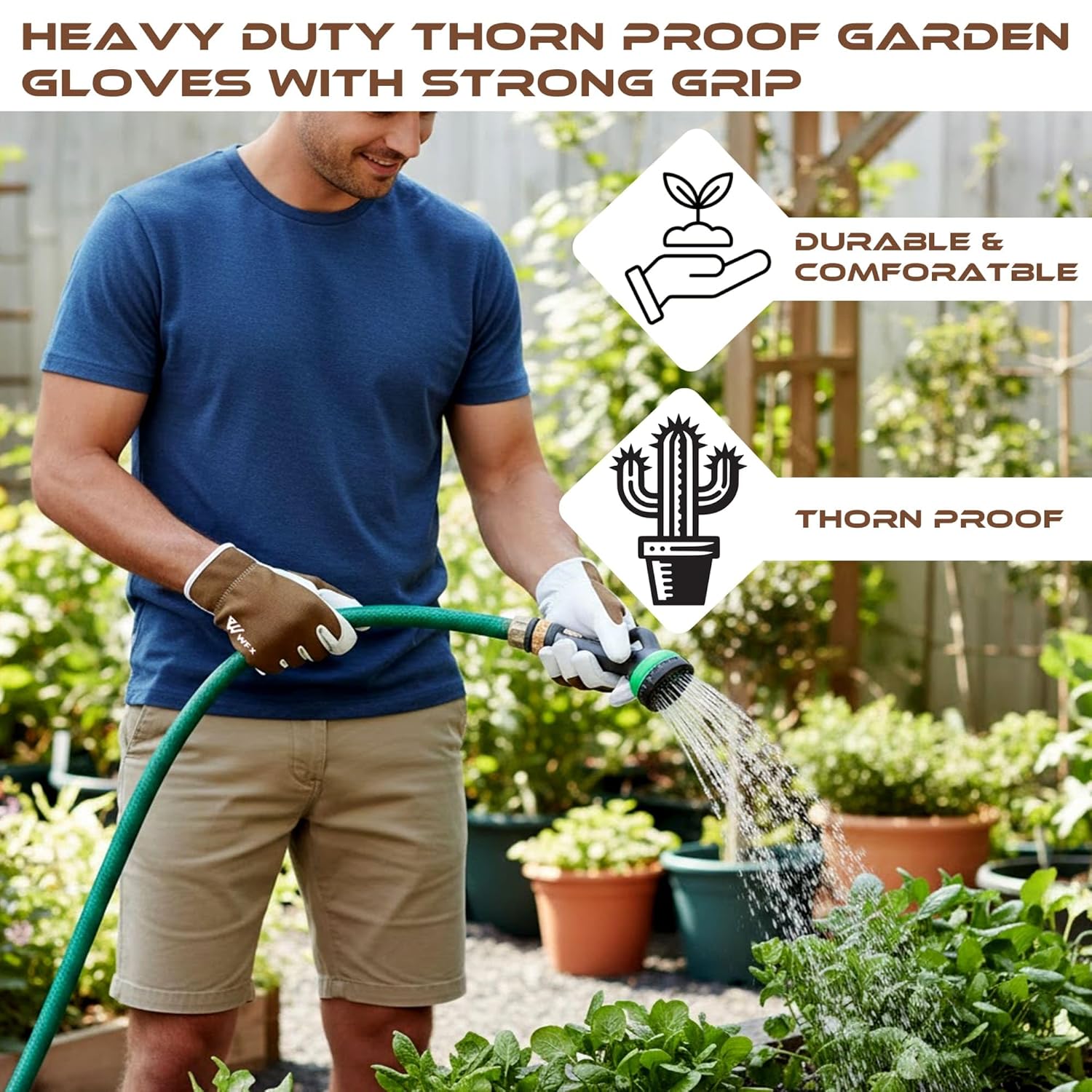 Thumbnail 6 de WFX Guantes de trabajo de cuero para jardinería talla S