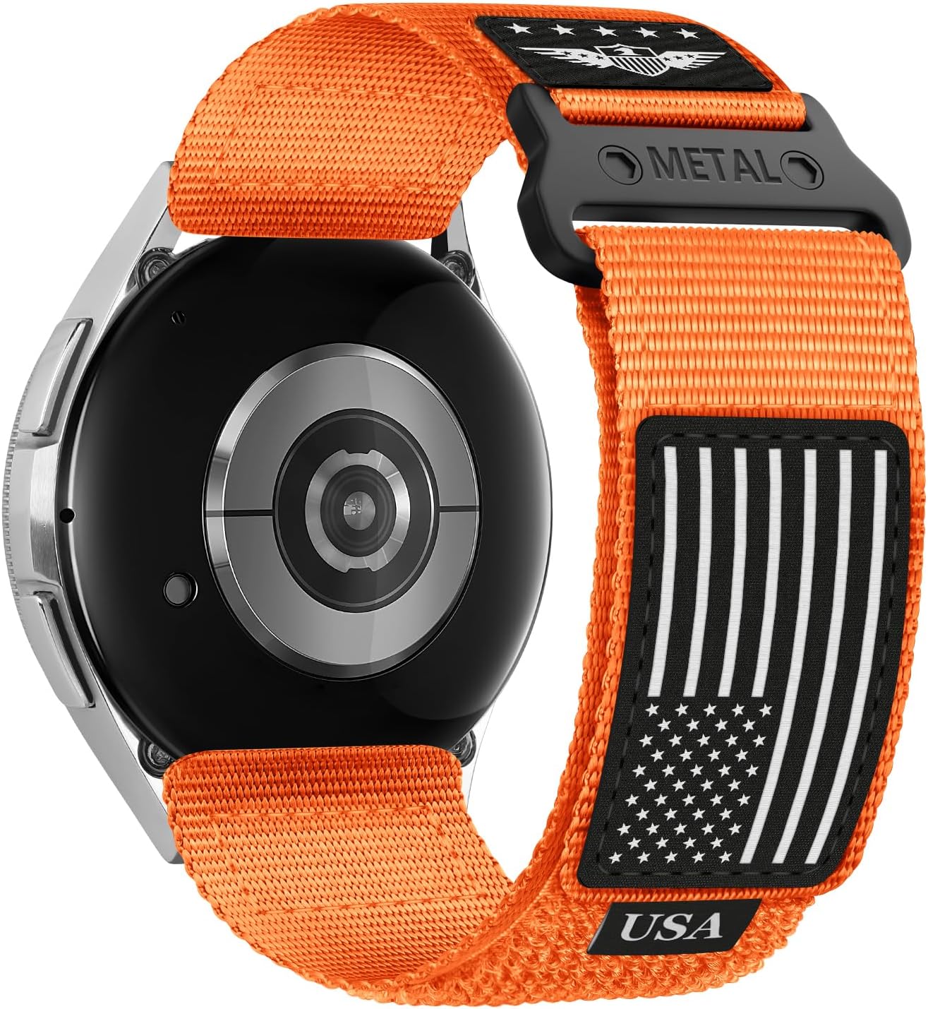 Detalle de YuiYuKa 20mm Nylon Watch Band with Quick Release and Embroidered Flag