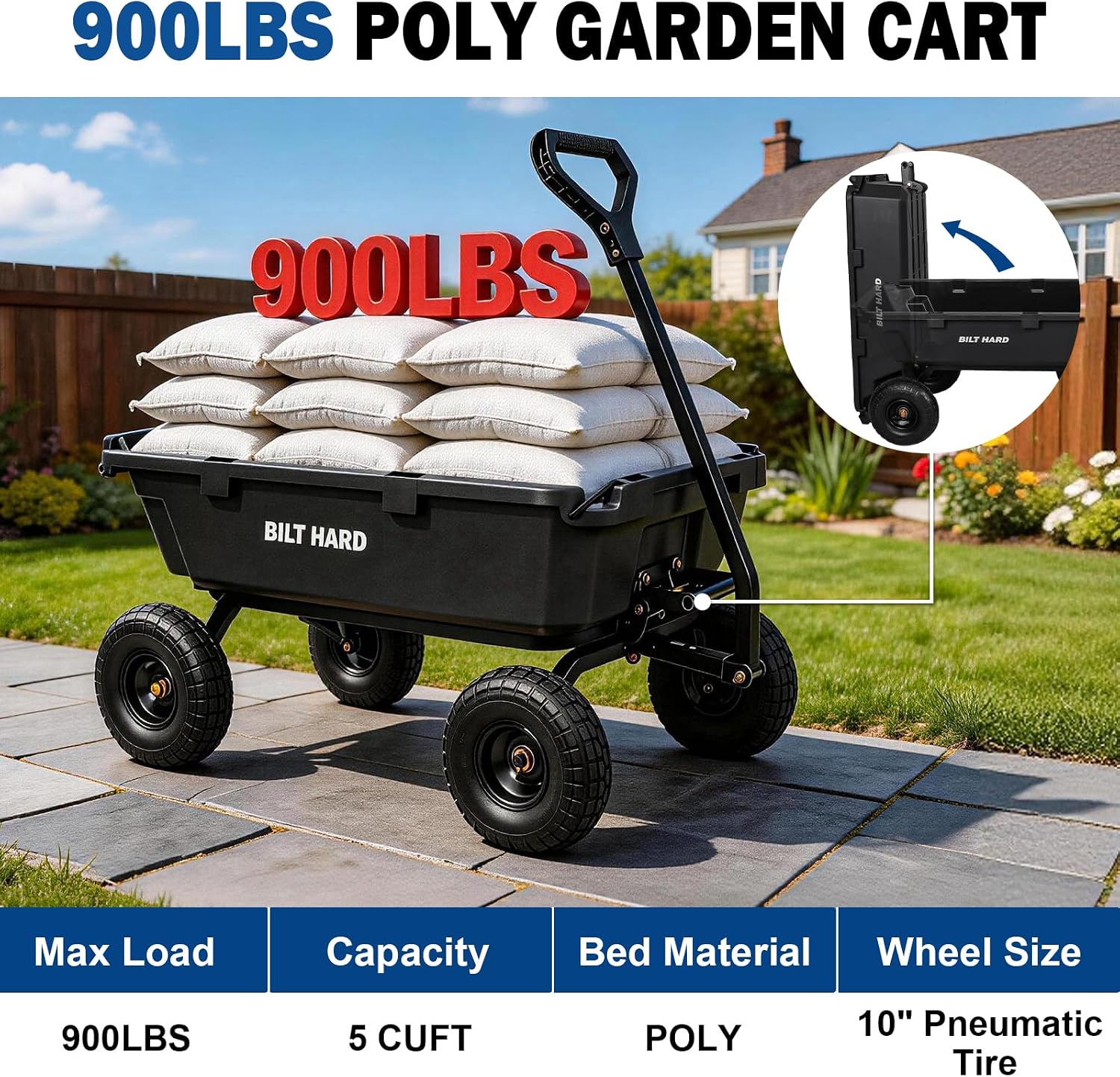 Detalle 2 de BILT HARD Garden Dump Cart 5 Cu. Ft.
