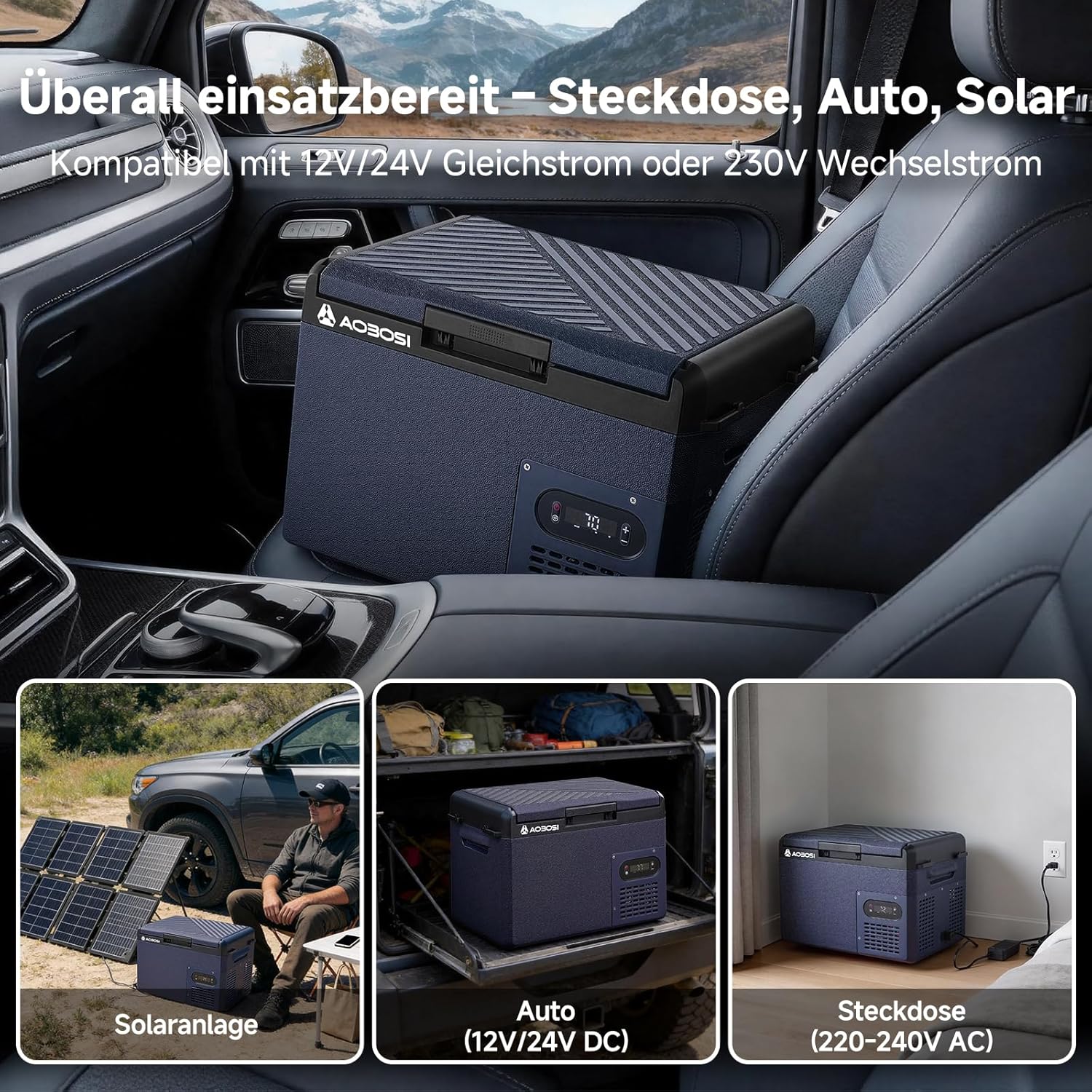 Thumbnail 6 de AAOBOSI Kompressor-Kühlbox 15 l (12V/230V) – IPX4, bis -20 °C und bis 20 °C