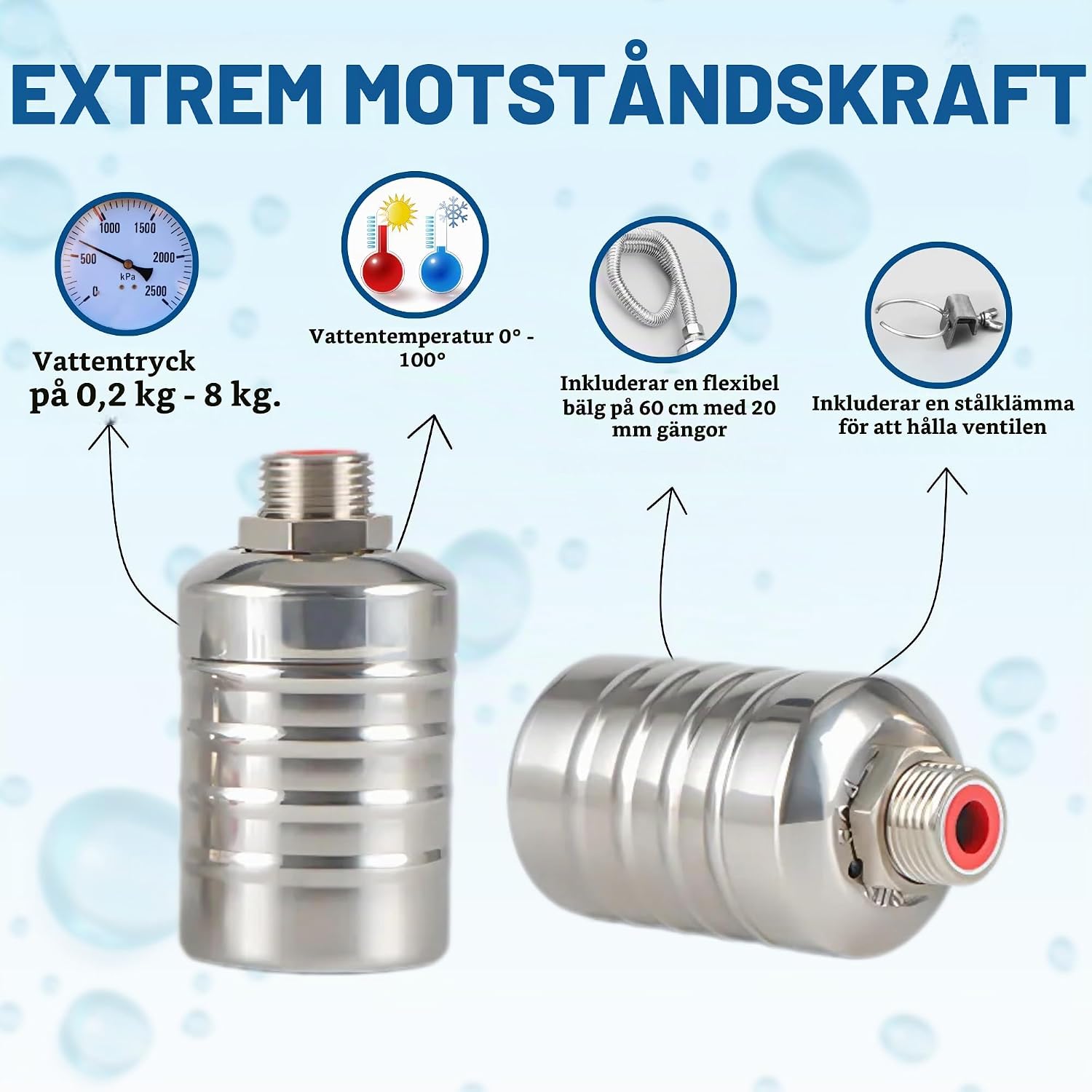 Detalle 2 de MAGIC SELECT V0232 automatisk flottörventil, 1/2 tum, 304 rostfritt stål