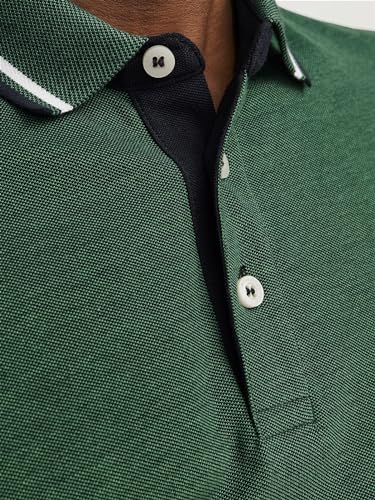Detalle de Jack & Jones Jjepaulos Polo Ss Noos Polo para Hombre – Dark Grey Melange, talla L