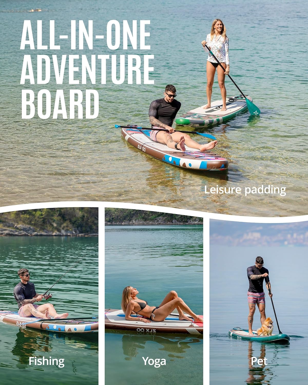 Thumbnail 5 de ZLX SUP Board (320 cm) mit Sitz – aufblasbares Stand up Paddle Board für Erwachsene & Anfänger