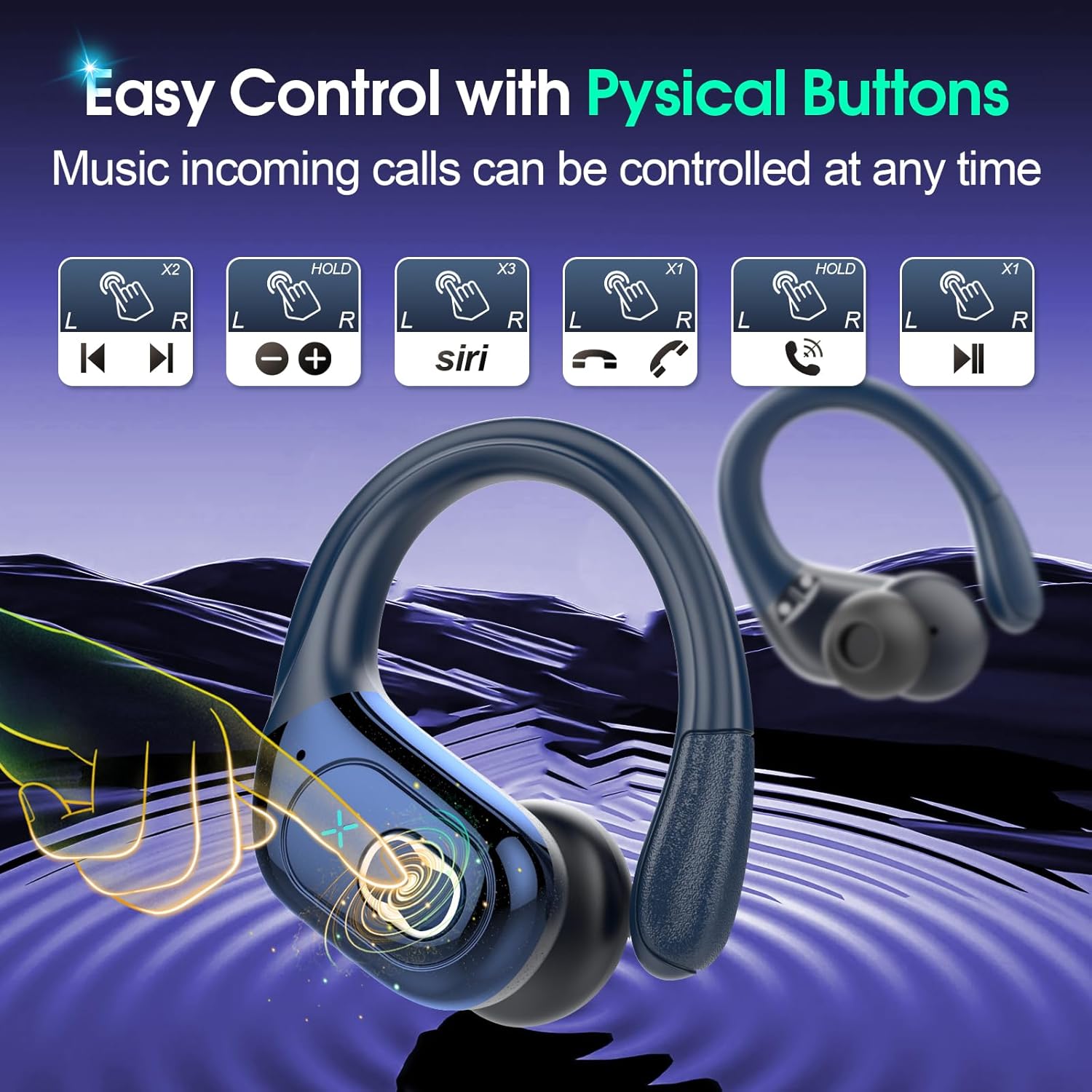 Thumbnail 6 de Aptkdoe HD65 Sport Earbuds with Earhooks, 75-Hour Playtime and IPX7