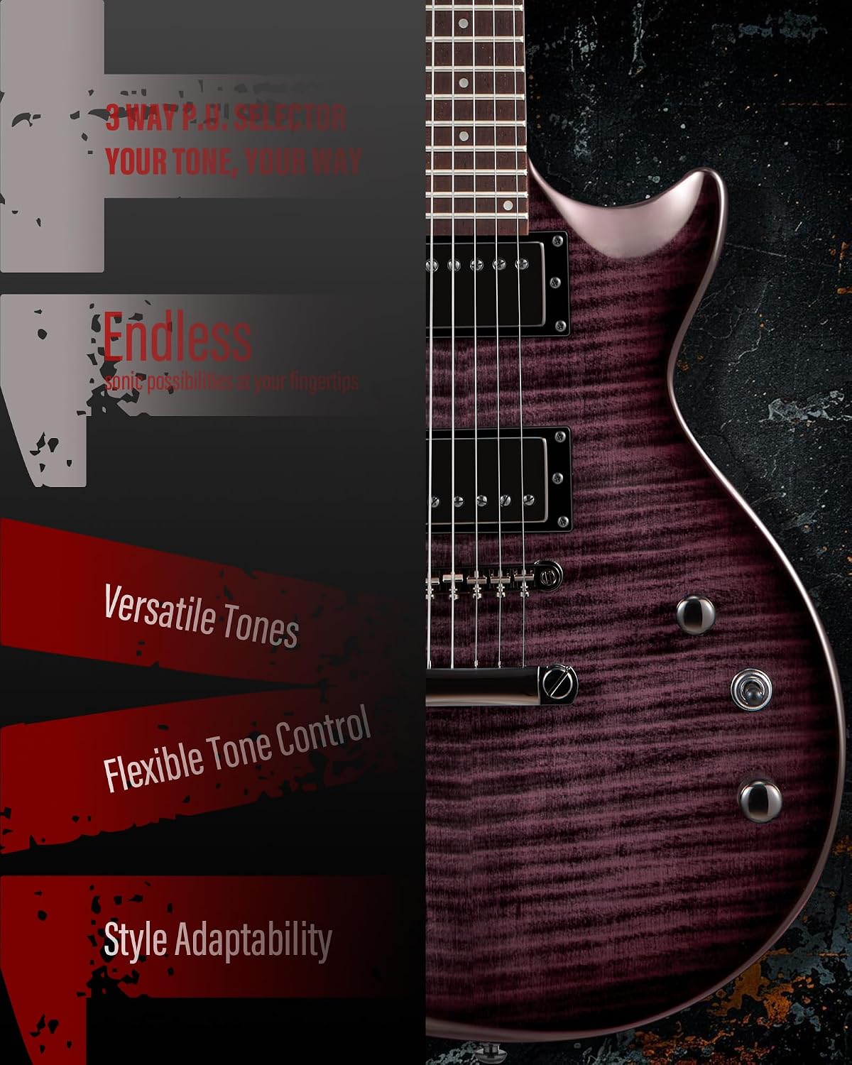 Thumbnail 2 de AKLOT AK-L10F LP Electric Guitar Kit, 24 Frets, Coil-Split Humbuckers