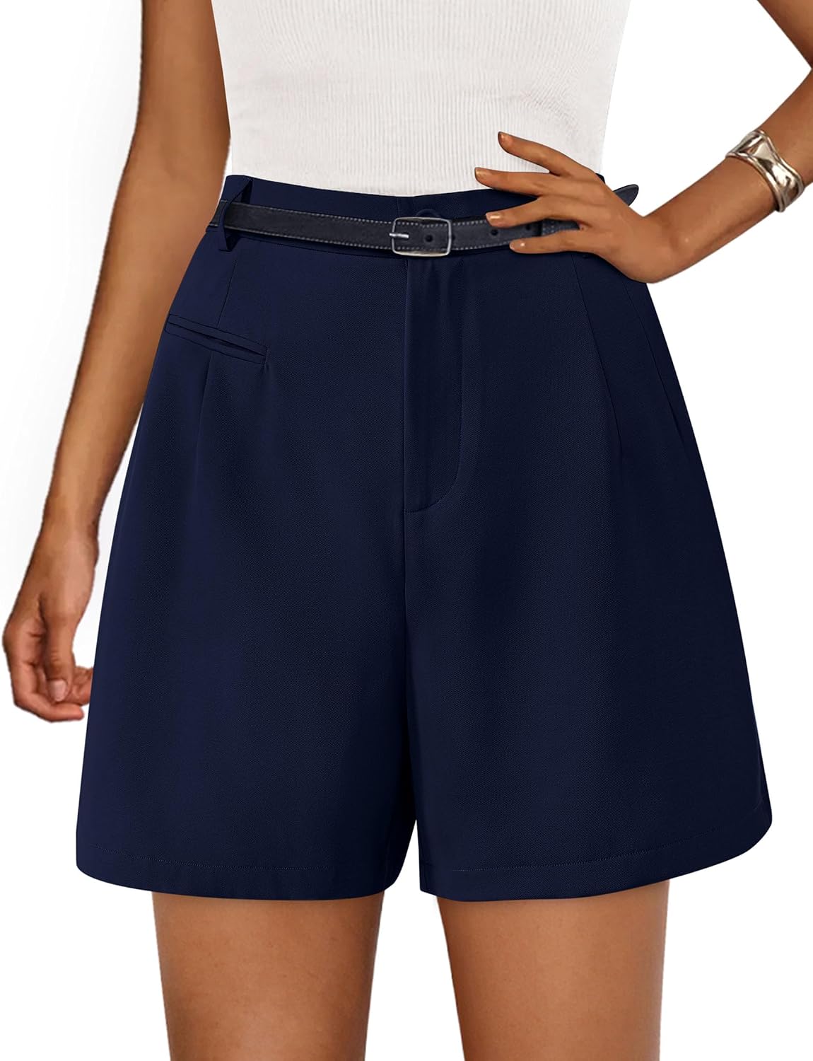 Thumbnail 6 de PRETTYGARDEN Women's Dressy 2026 Summer Elastic High-Waisted Wide Leg Shorts