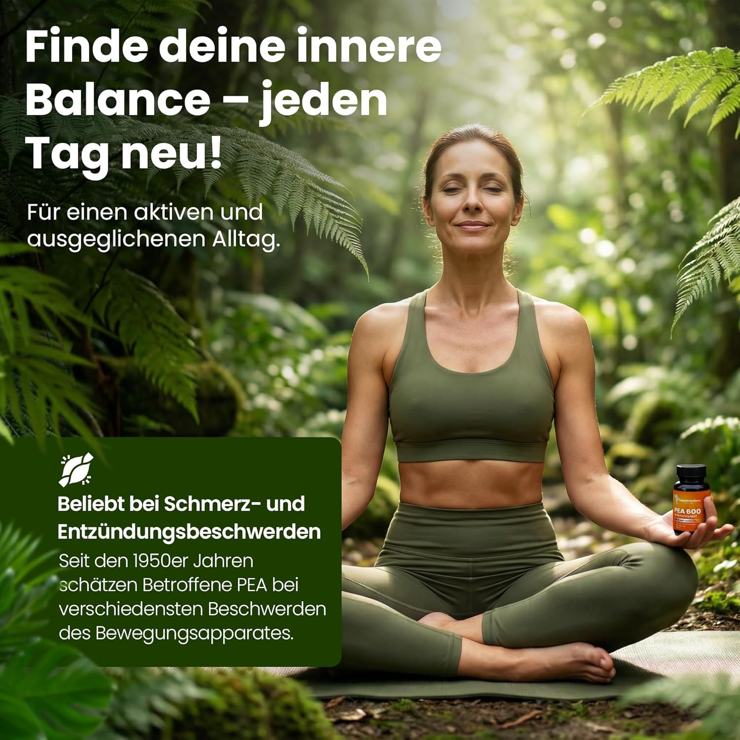 Detalle 2 de PEA Kapseln | Mikronisiert 1200 mg Palmitoylethanolamid pro Tagesdosis – 120 Kapseln | 100% Pure Pea, laborgeprüft, hergestellt in Deutschland