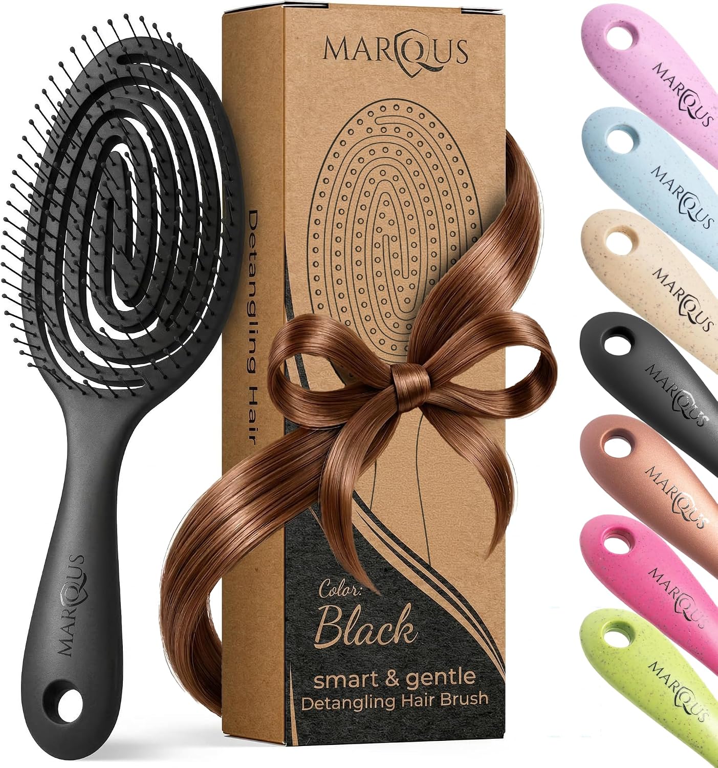 Detalle de marQus Spazzola Districante per Capelli - Materiali a Base Vegetale Biodegradabile | 1 Pezzo