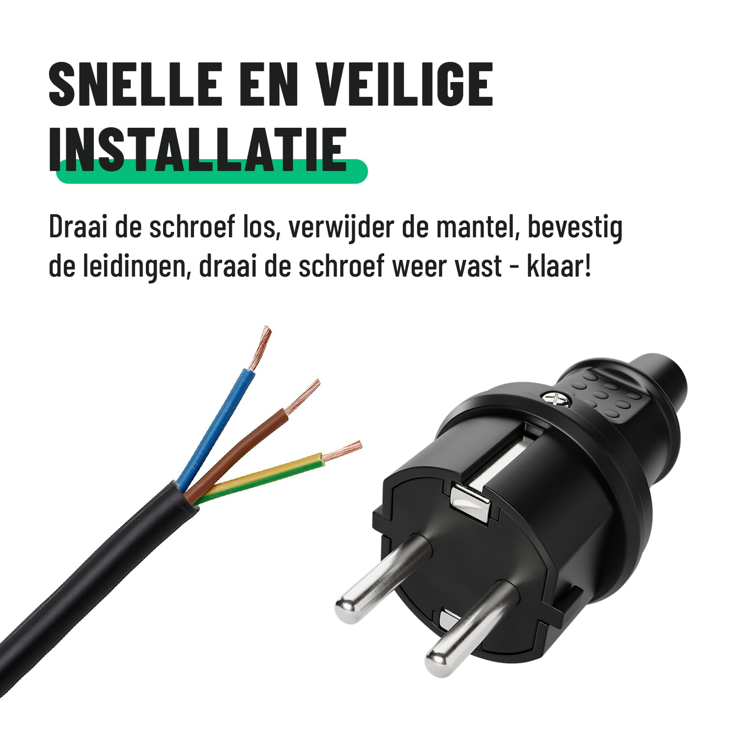 Detalle 2 de greate 503030-6 Schuko-stekkers van rubber, 6 stuks, 16 A