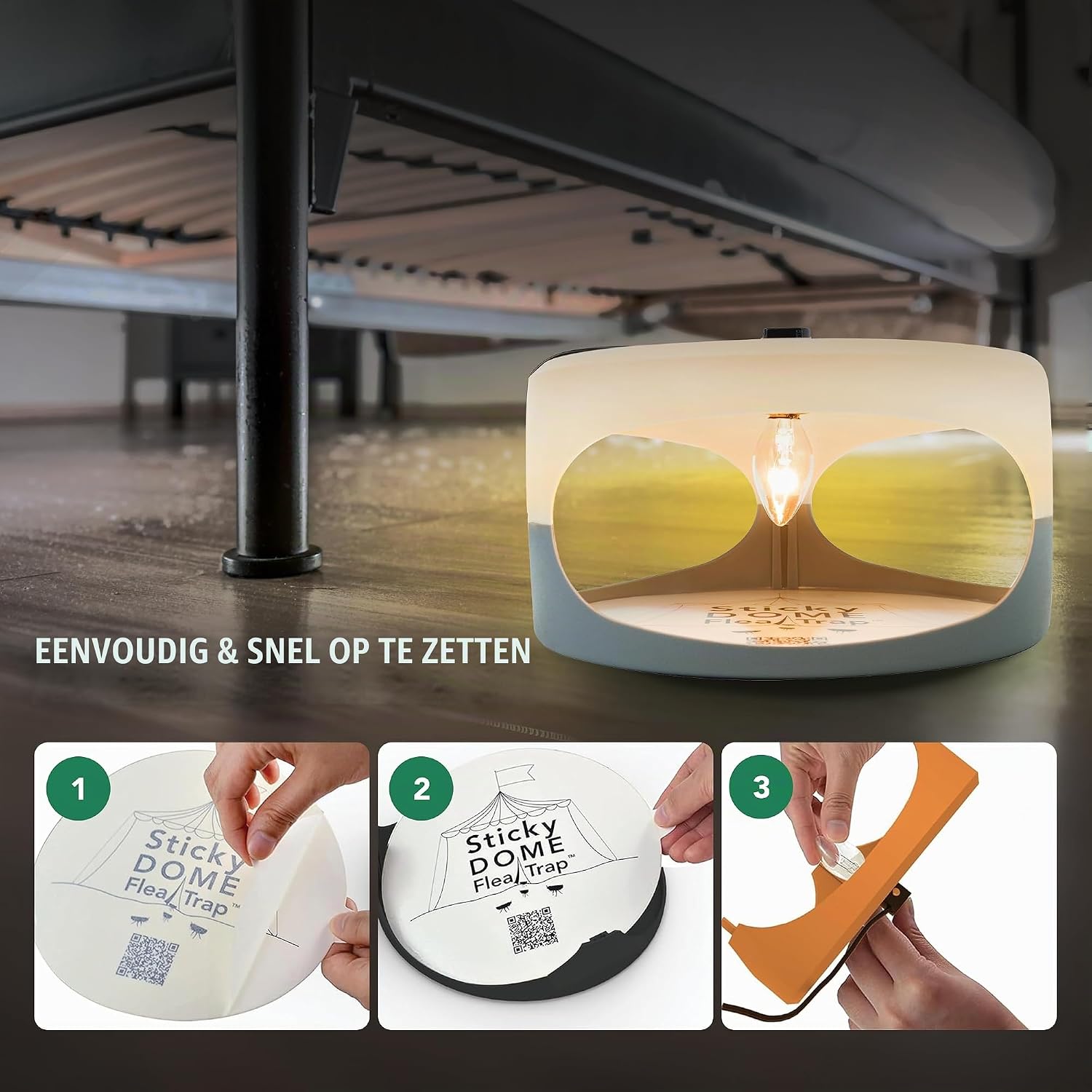 Detalle 1 de ASPECTEK Aspectek Trapest Sticky Dome Flea Trap – elektrische vlooienval met 2 lijmschijven