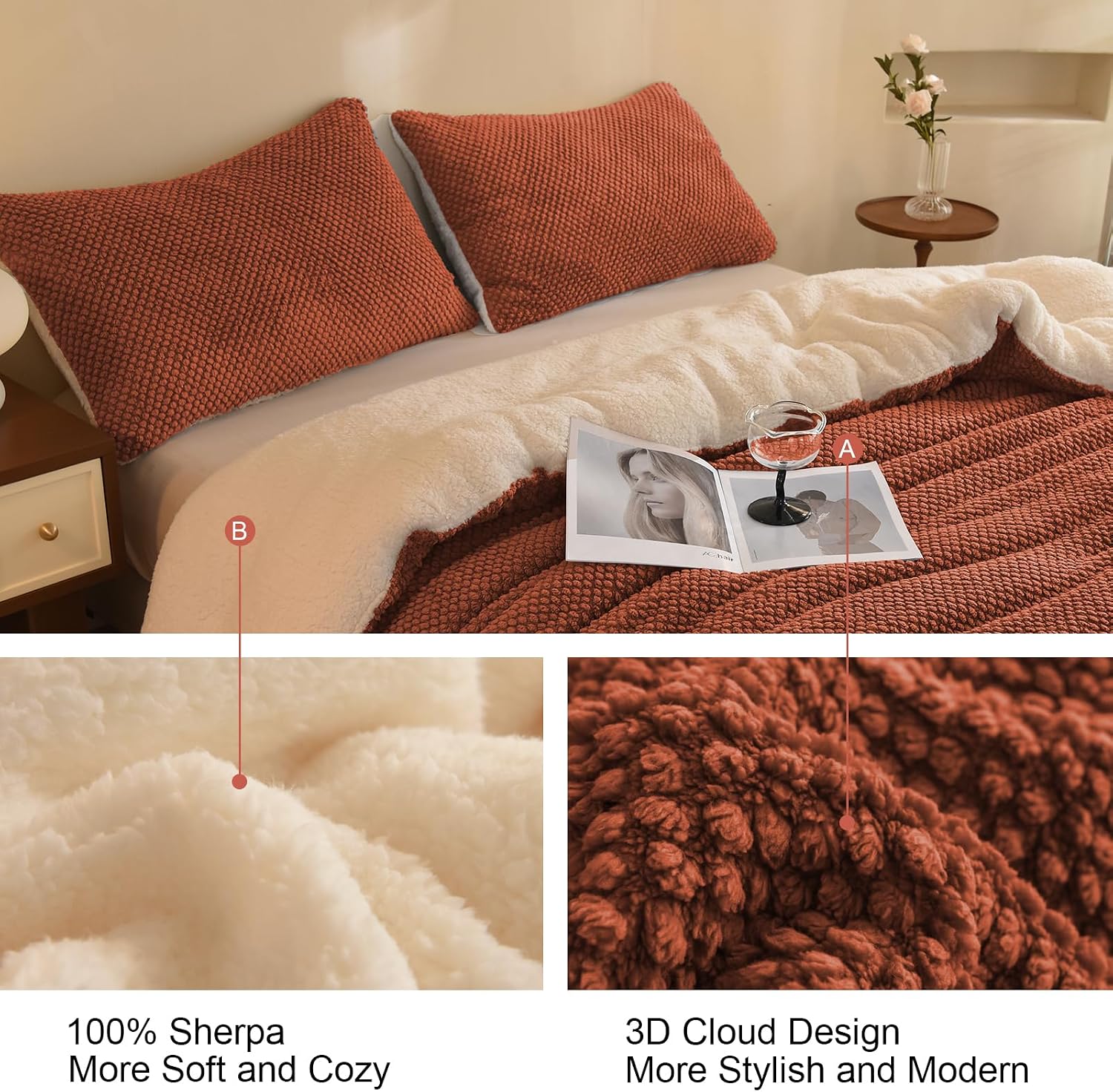 Detalle 2 de LLanCL 3D Jacquard Comforter 90"x90"