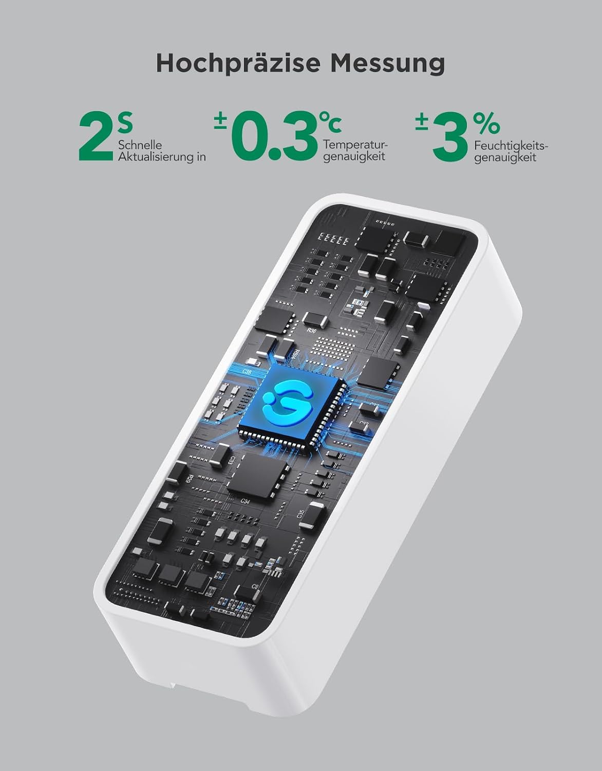 Detalle de GoveeLife WLAN Hygrometer Thermometer Innen – 3er-Set für App-Benachrichtigungen